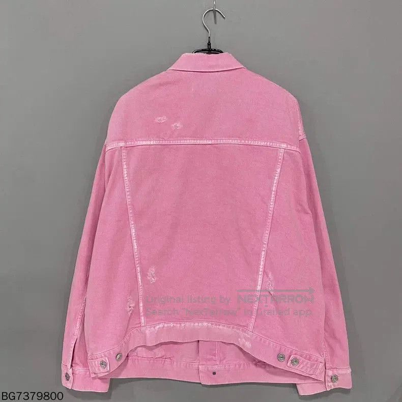 Balenciaga Balenciaga Pink Washed Denim Jacket. Size US M / EU 48-50 / 2 - 2 Thumbnail