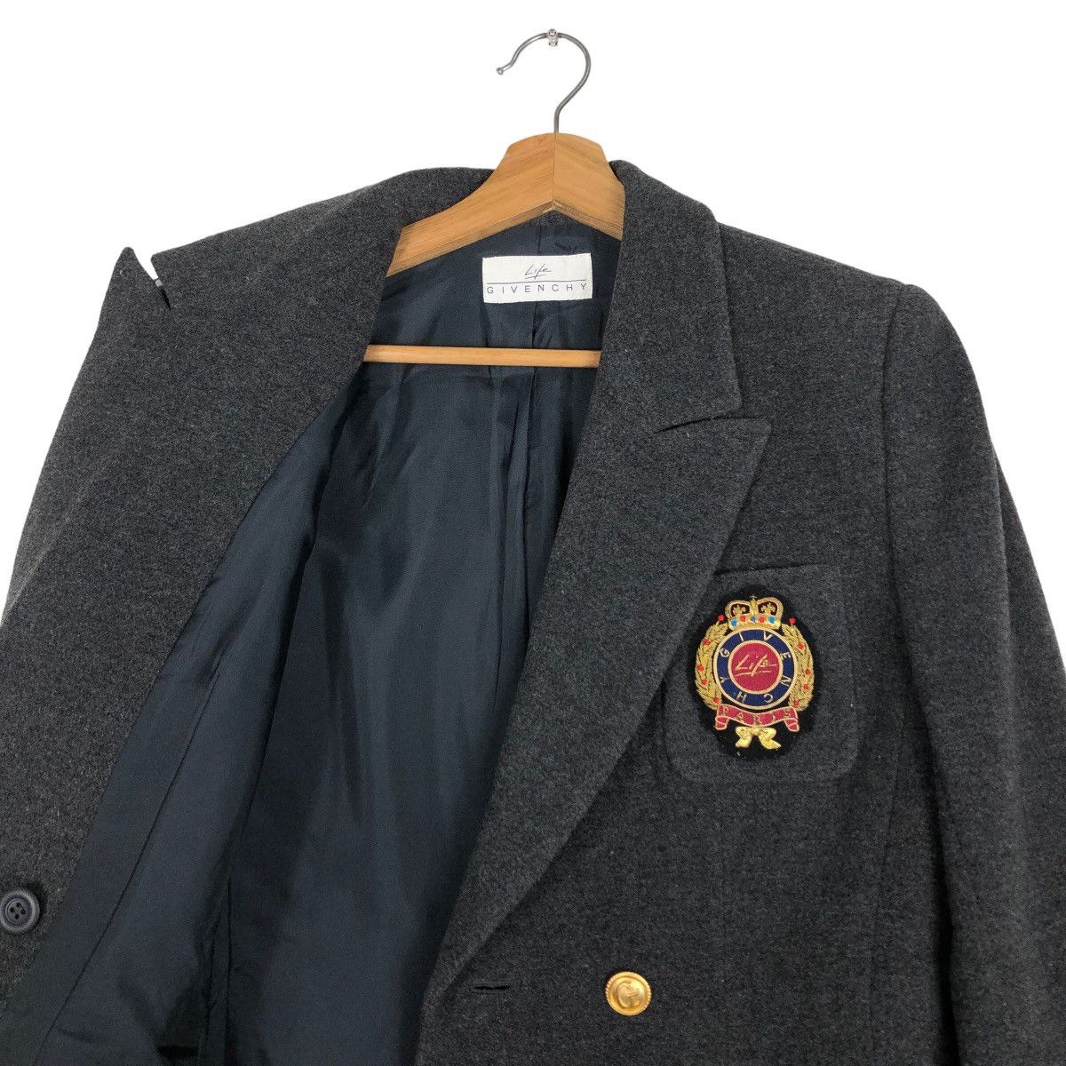 Vintage 🔥Vtg Givenchy Gold Button Wool Double Breast Jacket Coats Size US M / EU 48-50 / 2 - 10 Thumbnail