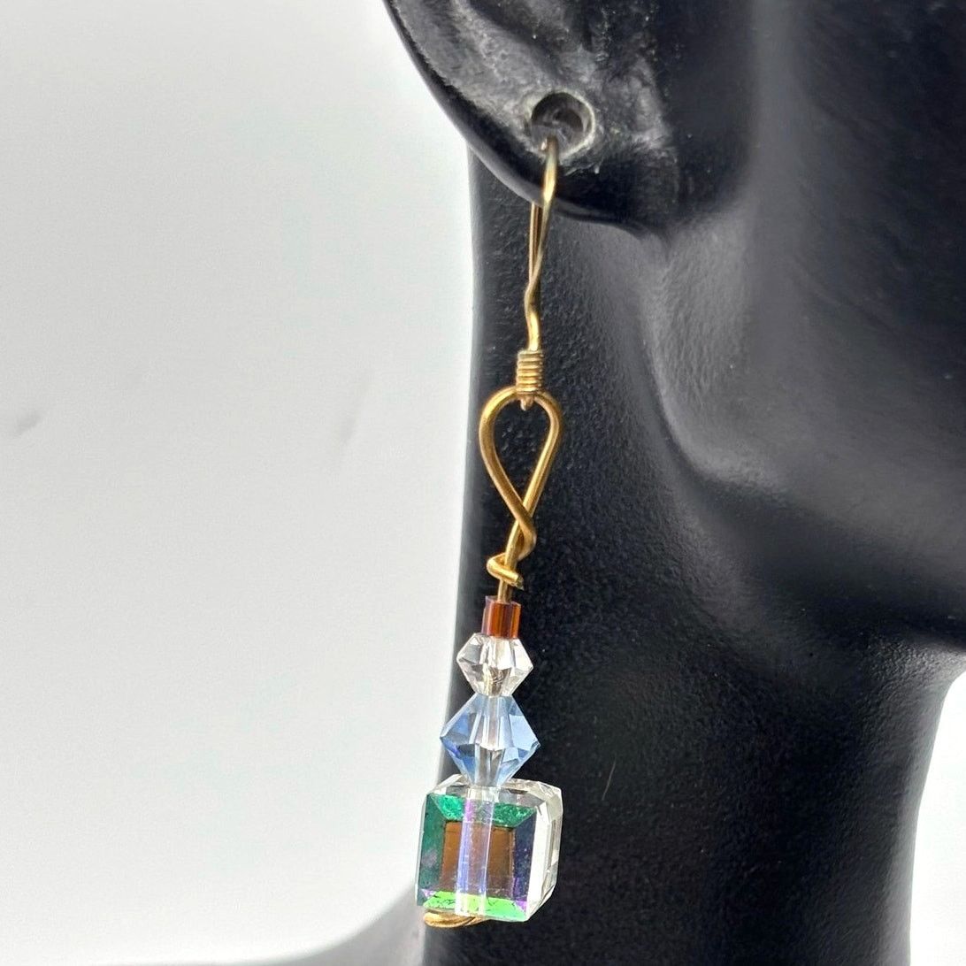 Other Gold Crystal Earrings Size ONE SIZE - 1 Thumbnail