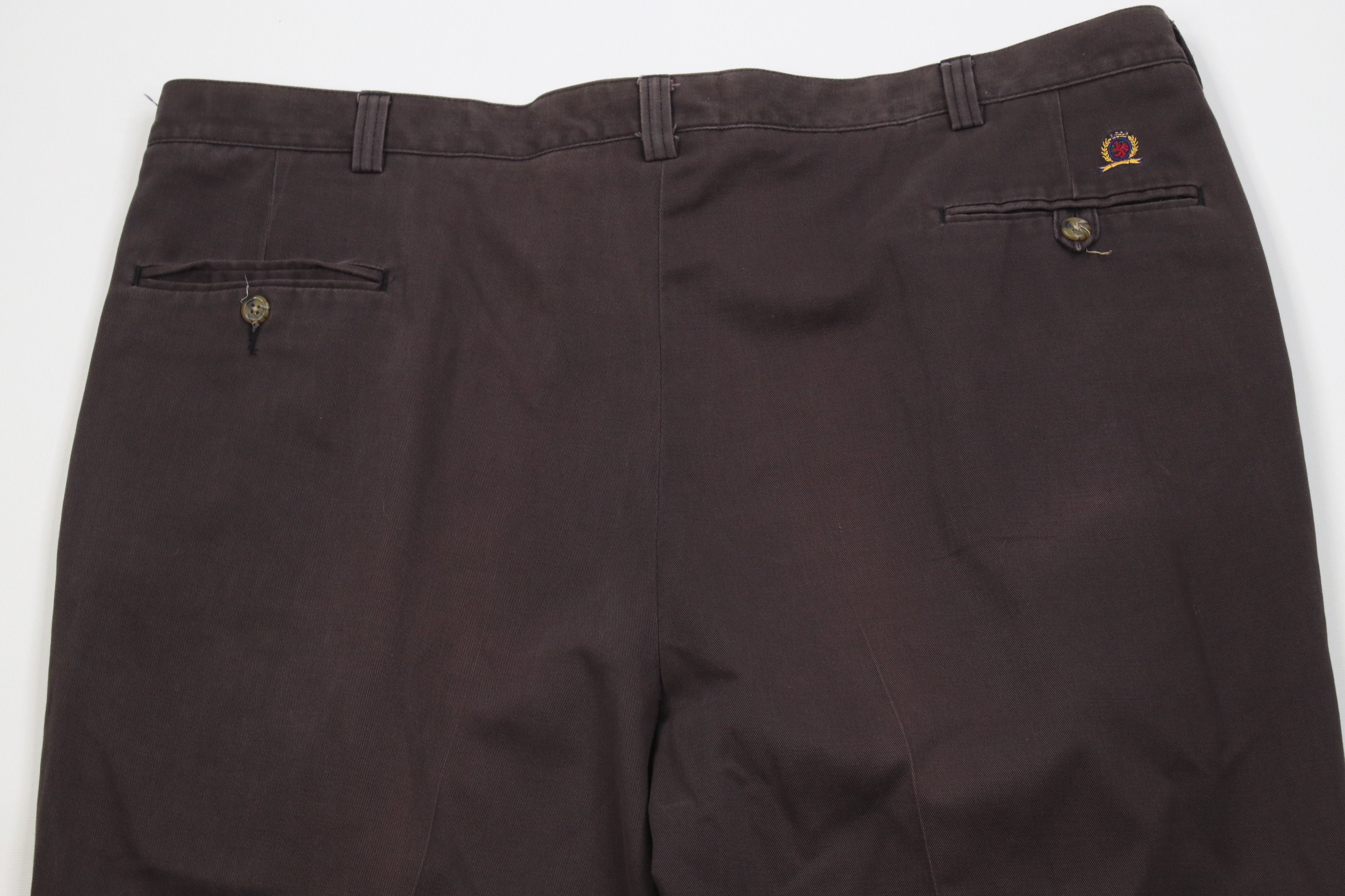 Tommy Hilfiger Vintage 90s Tommy Hilfiger Baggy Wide Leg Chino Pants Brown Size US 44 / EU 60 - 11 Thumbnail