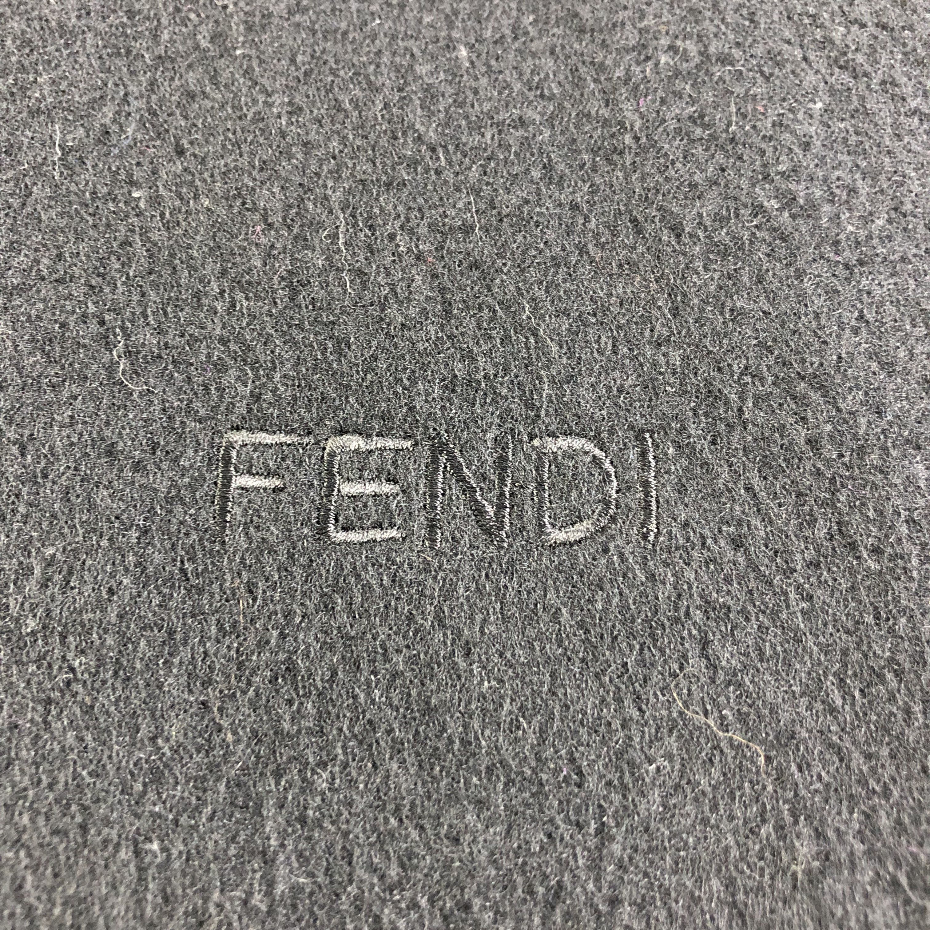 Fendi Fendi Plain Black Wool Scarf Muffler V1196 Size ONE SIZE - 4 Thumbnail