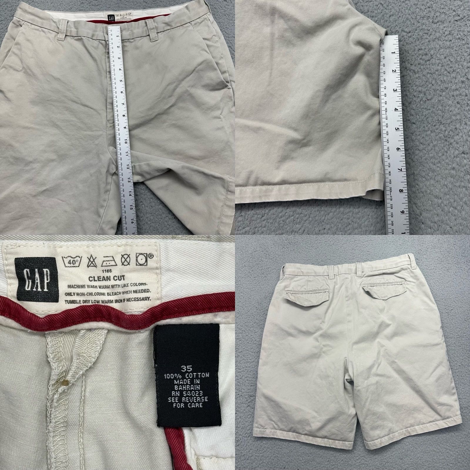 Gap GAP Beige Mens Size 35 Cotton Shorts Flat Front Casual Size US 35 - 9 Thumbnail