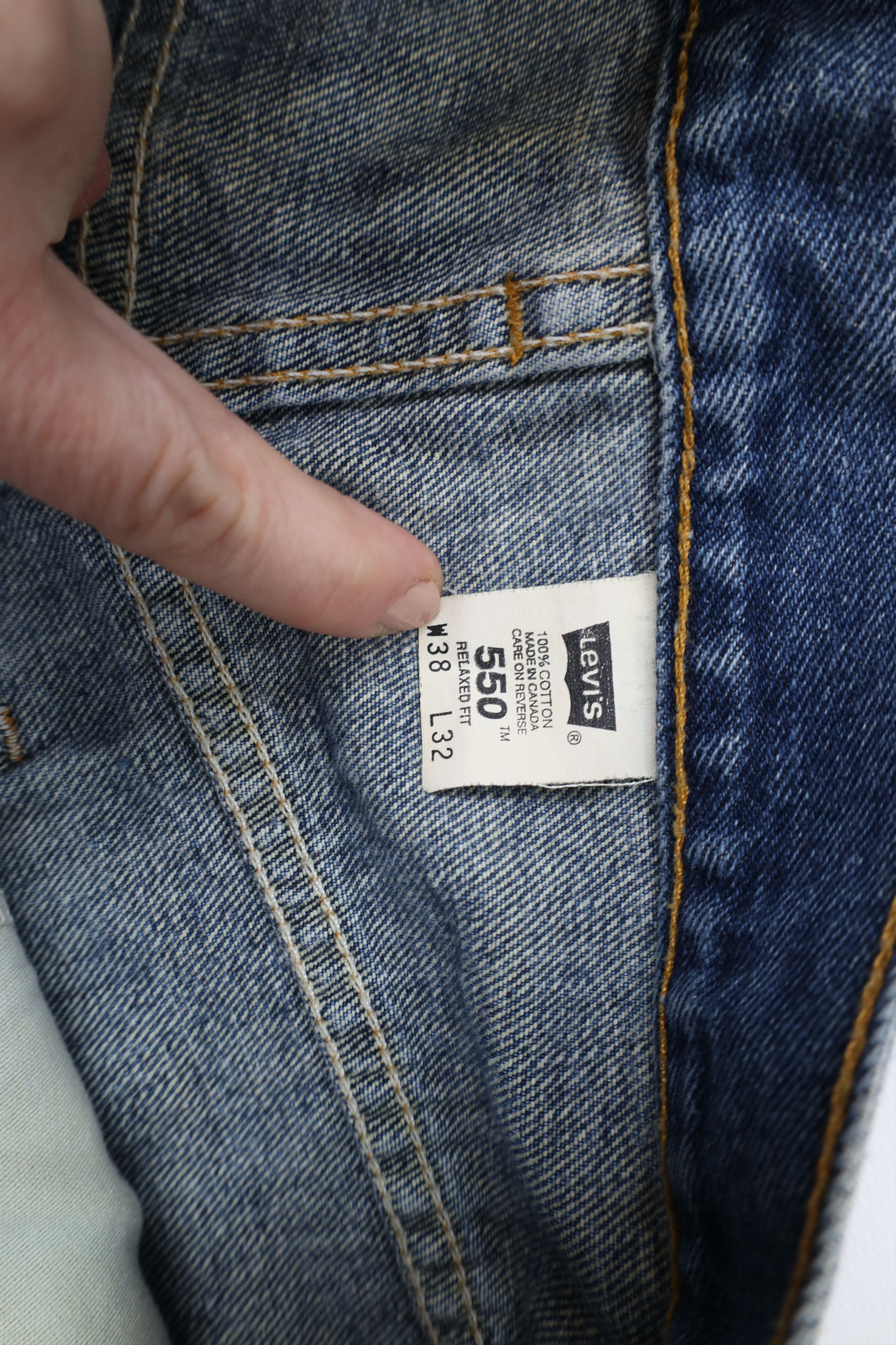 Levi's × Vintage Vintage Y2K 2002 Levis 550 Fit Denim Jeans Blue Cotton Size US 38 / EU 54 - 9 Thumbnail