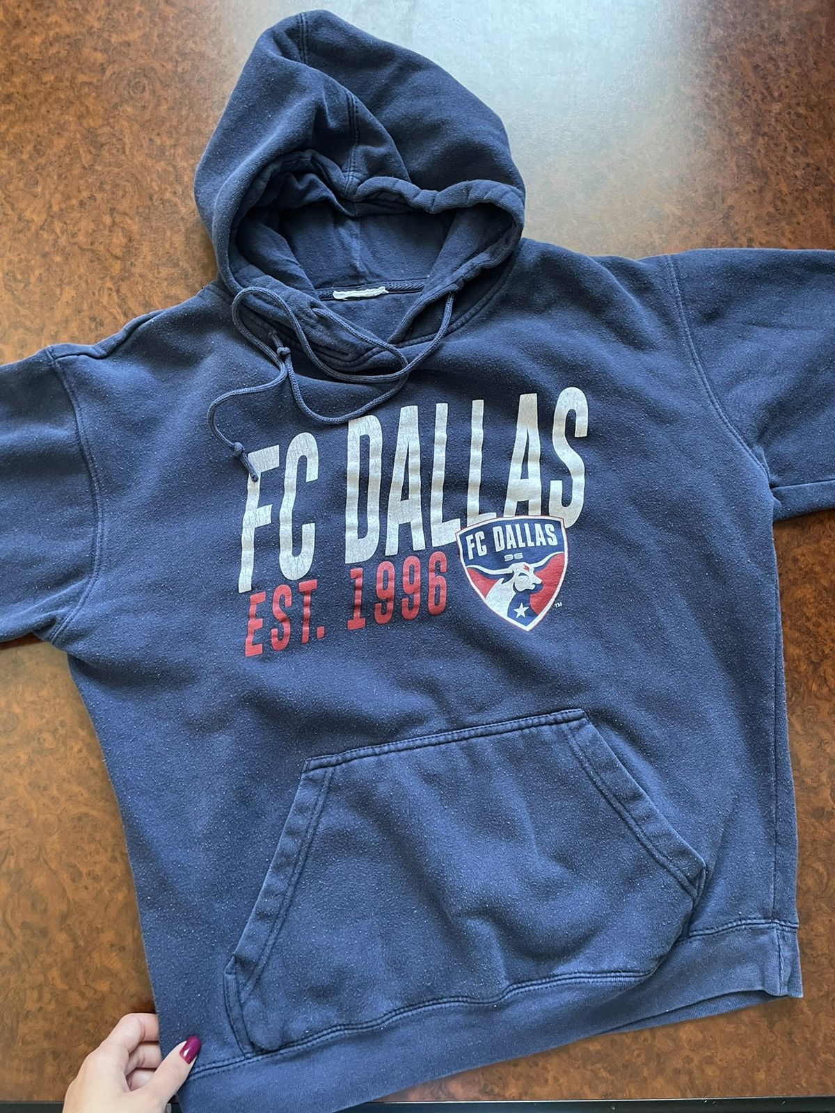 Band Tees × Vintage 90s FC DALLAS 1996 HOODIE HOODED BOXY LOGO BAGGY Size US M / EU 48-50 / 2 - 2 Thumbnail