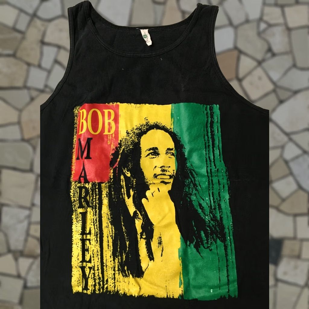 Vintage Bob Marley Shirt XL black Sleeveless tank top graphic one love SEL T Size US XL / EU 56 / 4 - 1 Thumbnail