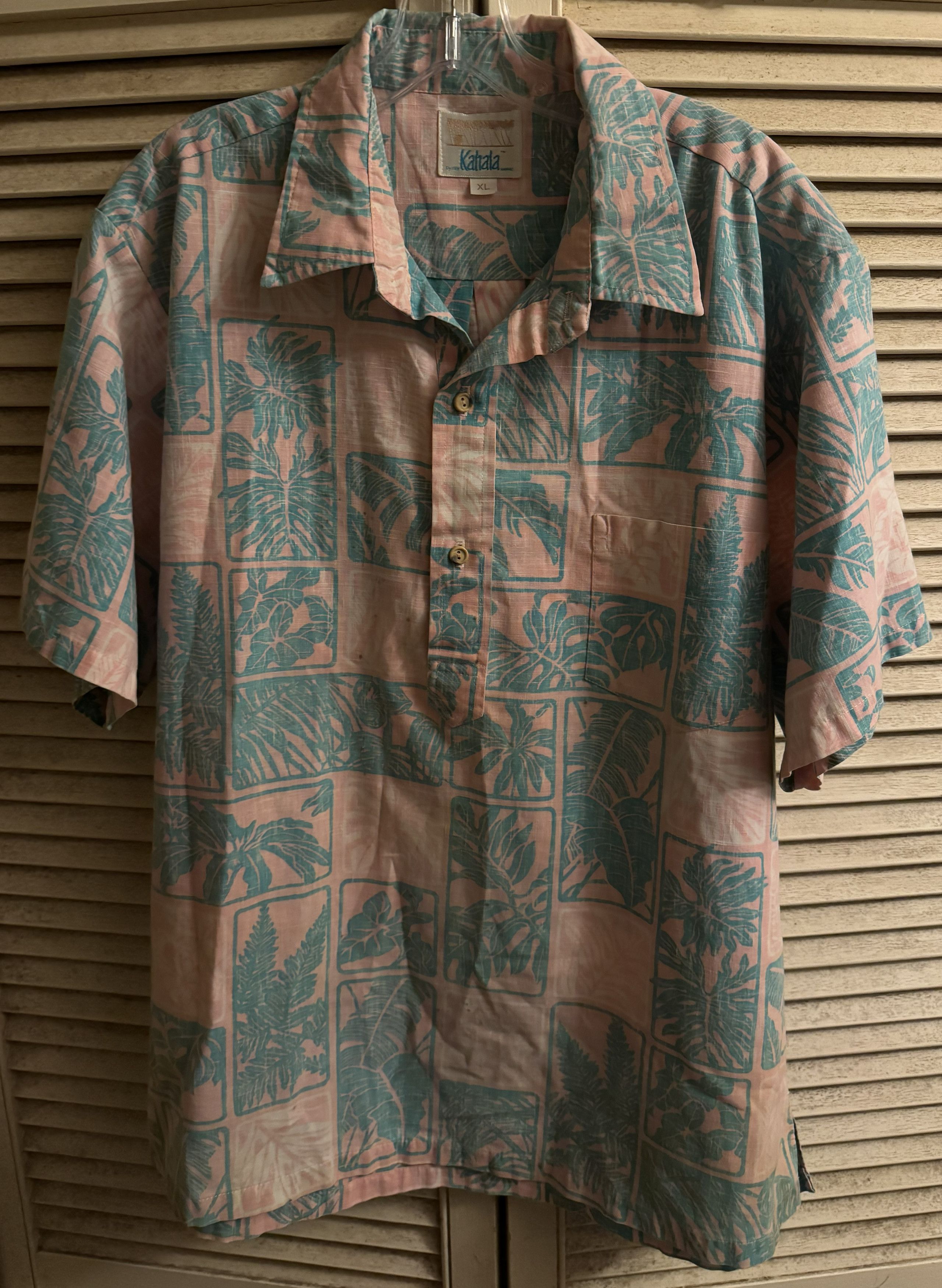 Kahala Vintage Kahala Hawaiian Aloha Shirt - Pink Block Print Size US XL / EU 56 / 4 - 1 Thumbnail