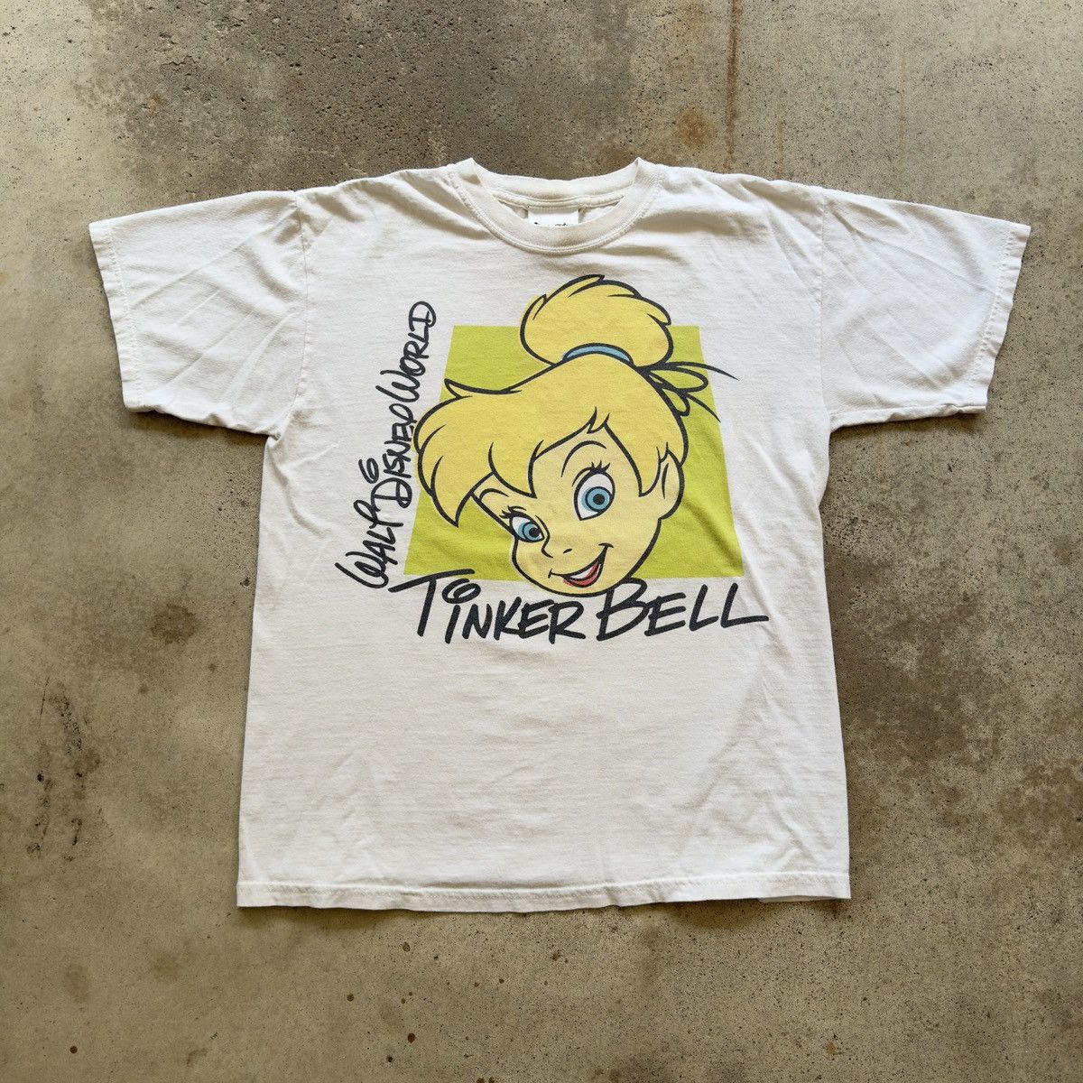 image of Disney Tinkerbell Big Print Tee M in Cream, Men's (Size Medium)