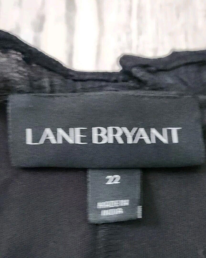 Designer Lane Bryant Blouse Plus 22 Black V Neck Boho Sheer Peasant Size 3XL / US 20-22 - 4 Thumbnail
