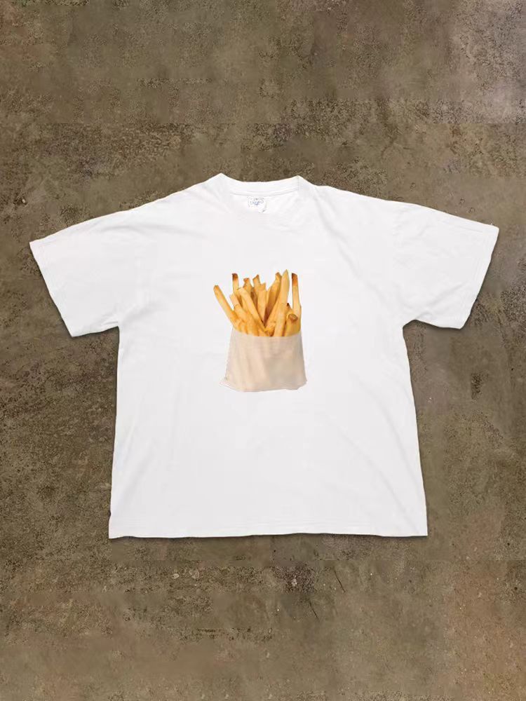 Vintage Street Fries Print Short Sleeve T Shirt White Size US S / EU 44-46 / 1 - 2 Thumbnail