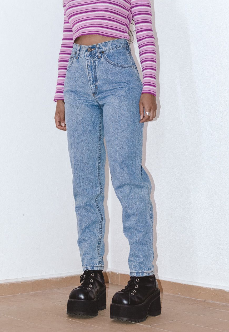 Lee 90s Rare Lee Vintage High Waisted Jeans - Tight Fit Jeans Size 29" - 4 Thumbnail