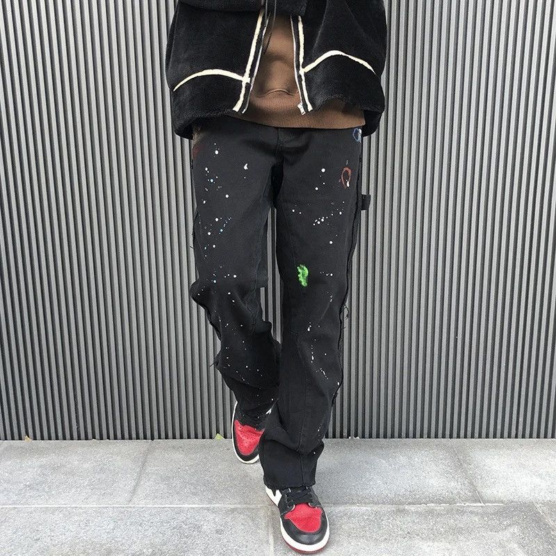 Japanese Brand × Jean Black Color Graffiti Cargo Flared Jeans Size US 32 / EU 48 - 2 Thumbnail