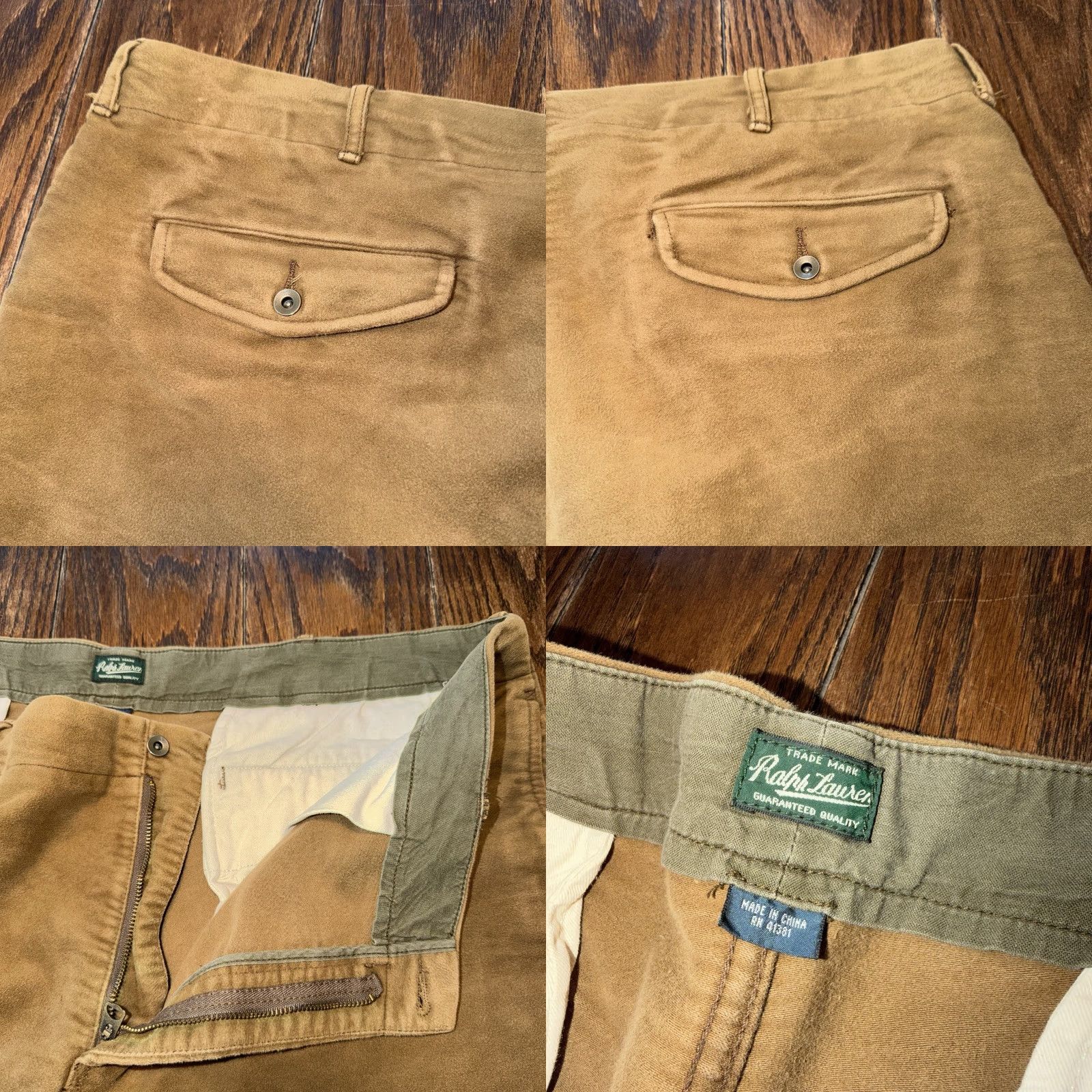 Polo Ralph Lauren VINTAGE Polo Ralph Lauren Suffield Pant Moleskin 42x30 Straight Brown Pockets - Polo Ralph Lauren Pants Size US XL / EU 56 / 4 - 8 Thumbnail