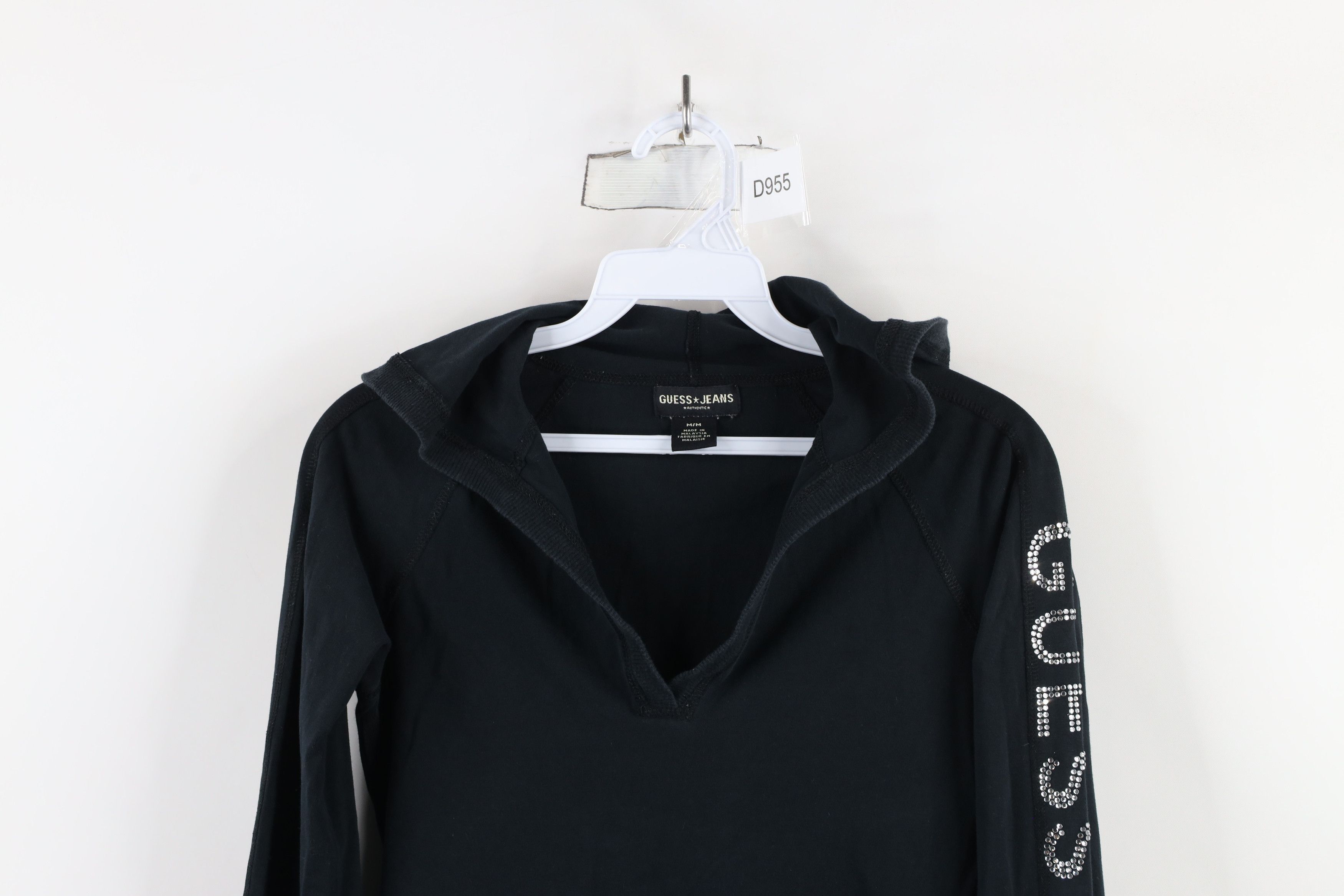 Guess × Vintage Vintage 90s Y2K Guess Cropped Babydoll Sequin Hoodie Size M / US 6-8 / IT 42-44 - 2 Thumbnail