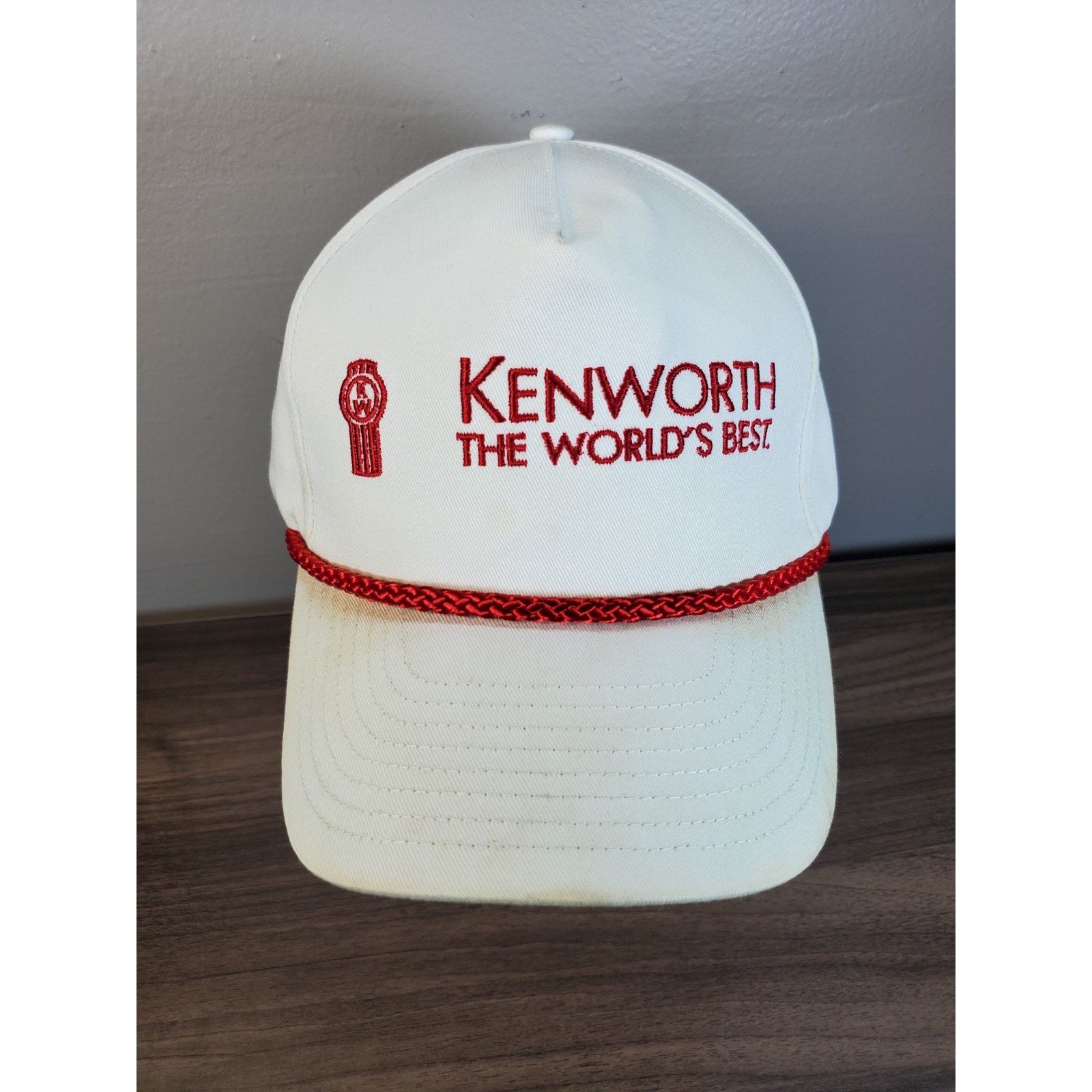 Vintage Kenworth Trucker Hat Strapback Embroidered Cap White Red Size ONE SIZE - 2 Thumbnail
