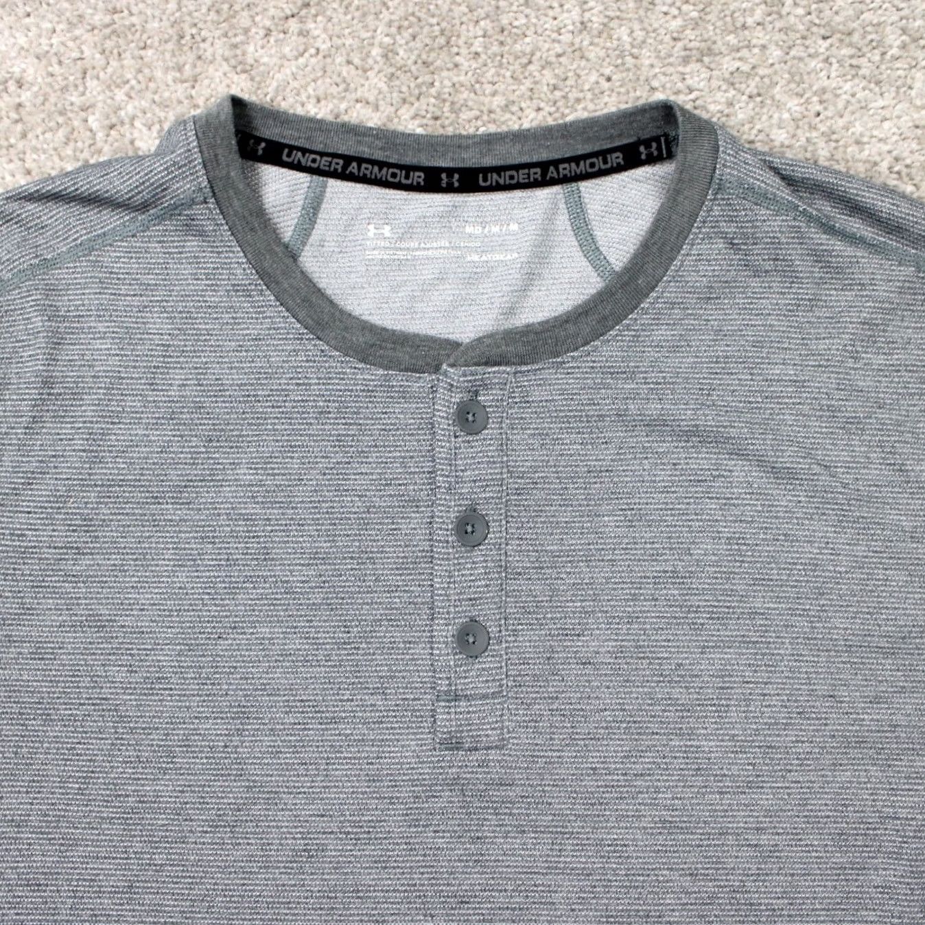 Under Armour Under Armour Threadborne Henley Shirt Mens M Gray Loose Fit L/S Pullover T-Shirt Hydration Breathable Activewear Regular Size Size US M / EU 48-50 / 2 - 5 Thumbnail