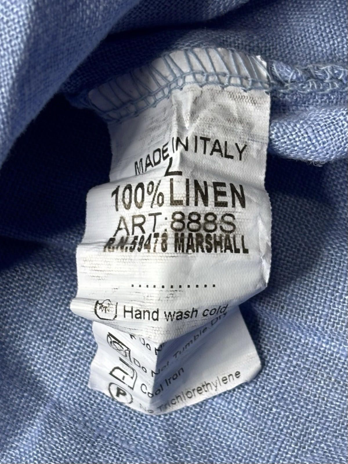 Other Rosemarine Linen Top Women's L Italy Button Roll Tab Sleeve Size L / US 10 / IT 46 - 11 Thumbnail