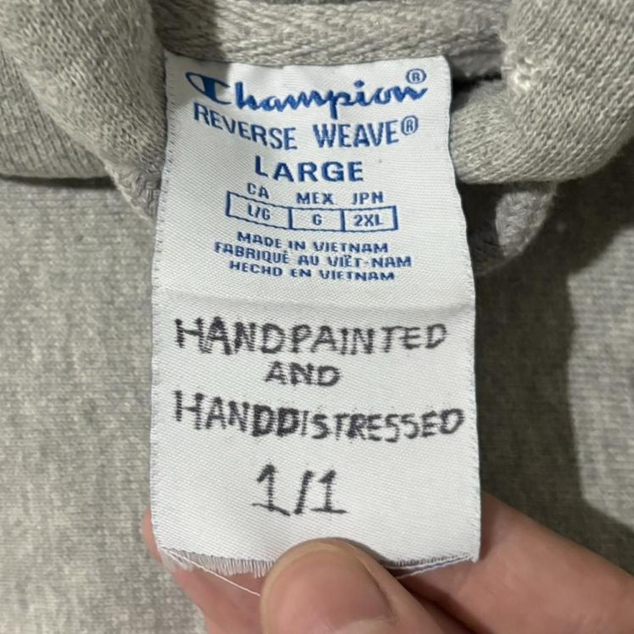 Other Custom Painted Middle Finger Grey Hoodie - L/XL Size US L / EU 52-54 / 3 - 5 Thumbnail