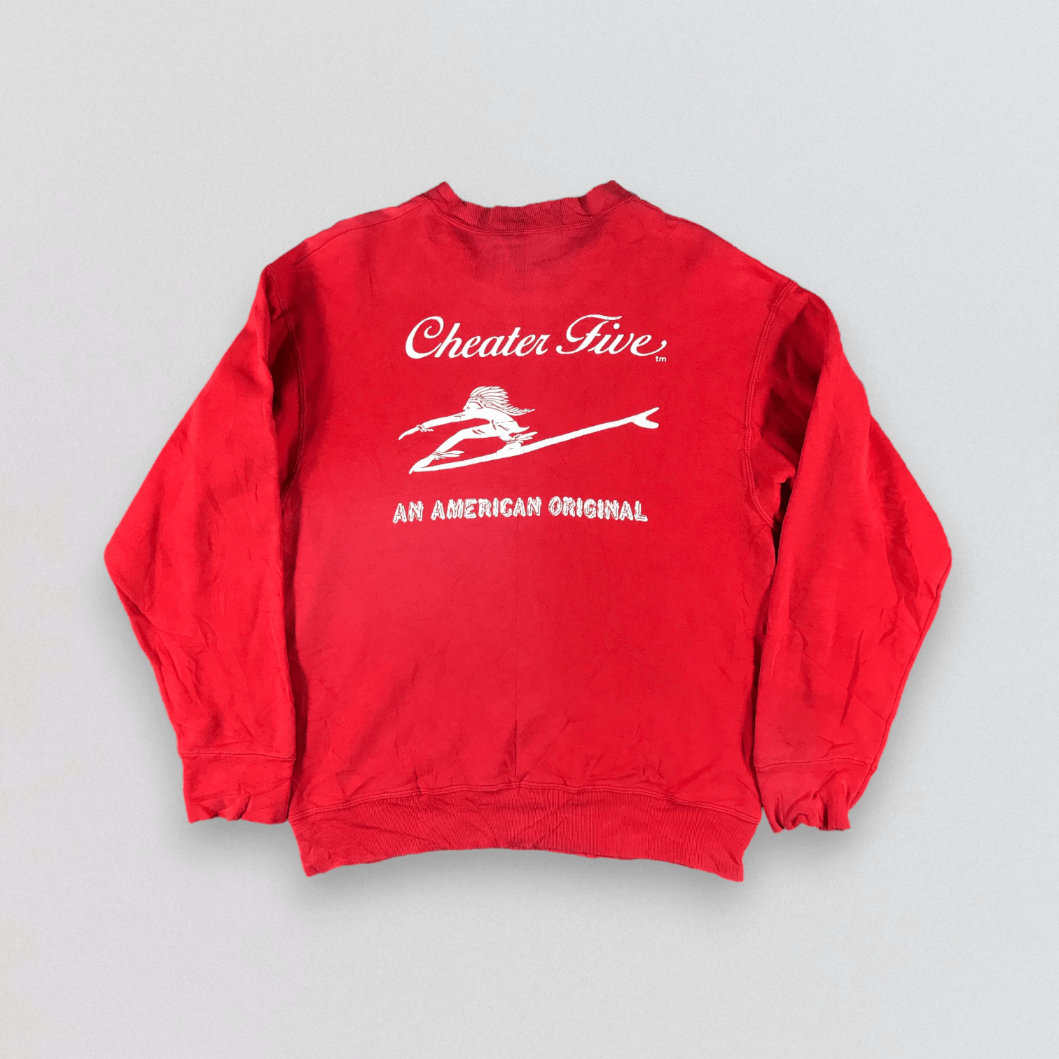 Fruit Of The Loom Vintage 90s Cheater Five Sweatshirt Red Jumper F188 Size US M / EU 48-50 / 2 - 2 Thumbnail