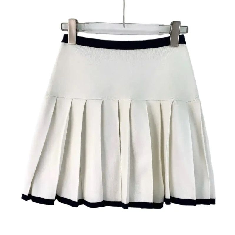 Miu Miu Miu Miu Women's White Cotton Pleated Skirt 0089 Size 22" - 1 Thumbnail