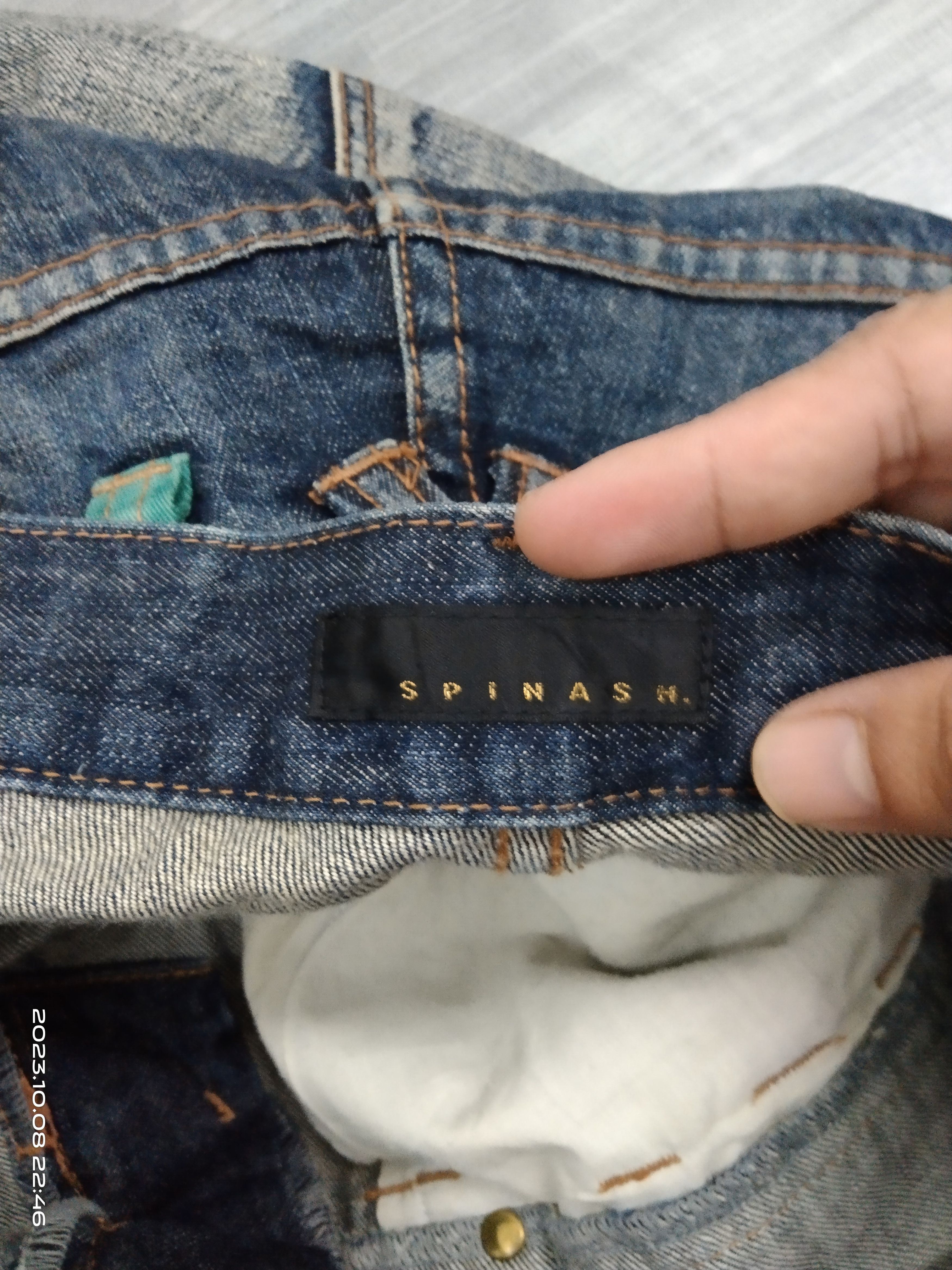 Japanese Brand SICK DOUBLE WAIST SPINASH DENIM PANTS Size US 33 - 8 Thumbnail