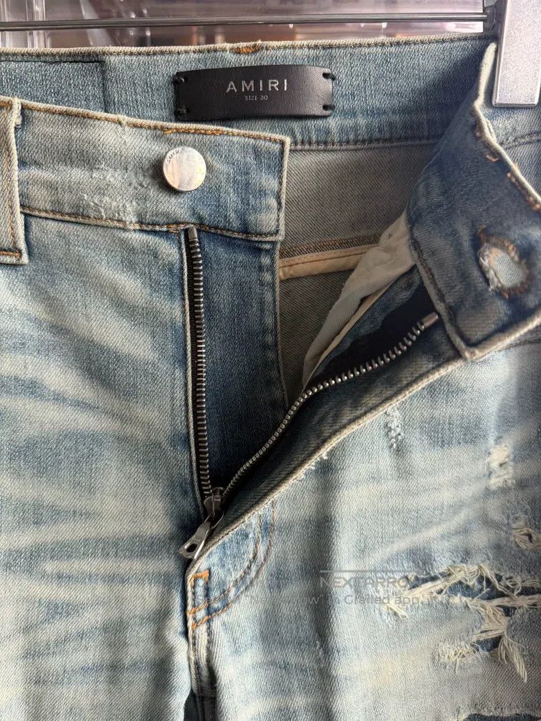 Amiri Amiri Blue original dilapidated big destruction denim pant Size US 30 / EU 46 - 3 Thumbnail