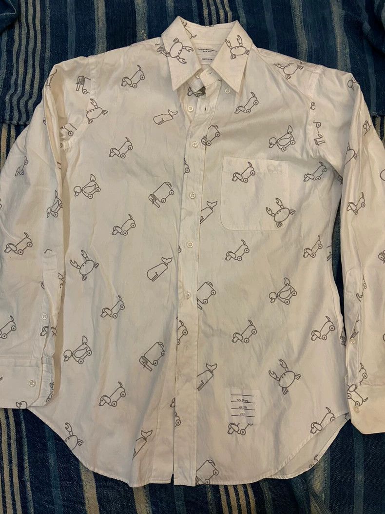 Thom Browne Thom Browne size3 Embroidered shirt puppy crab elephant Size US L / EU 52-54 / 3 - 1 Thumbnail