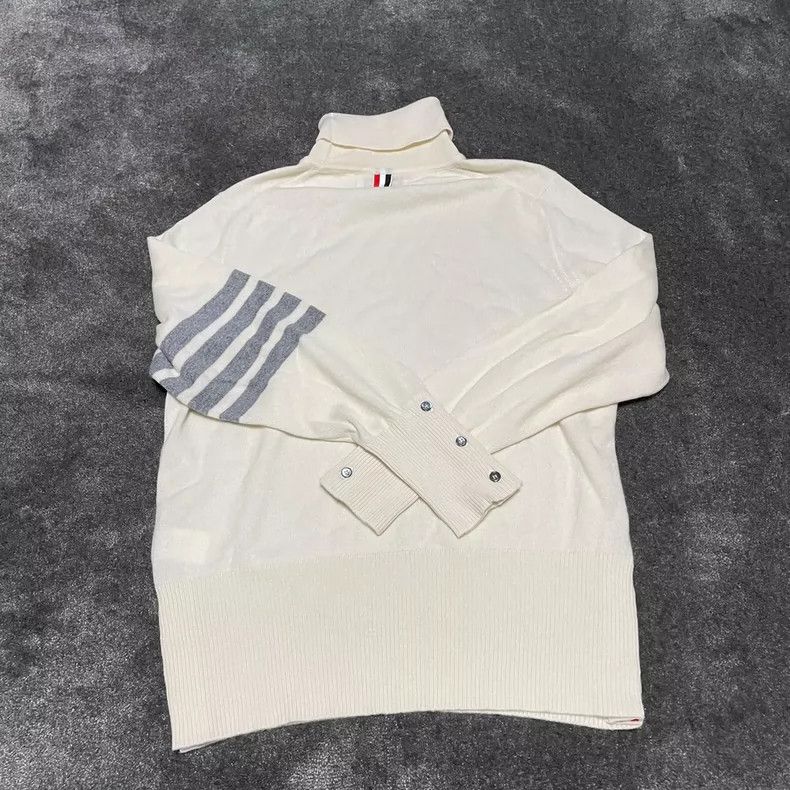 Thom Browne Thom Browne White cashmere high collar knit sweater Size US XXL / EU 58 / 5 - 7 Thumbnail
