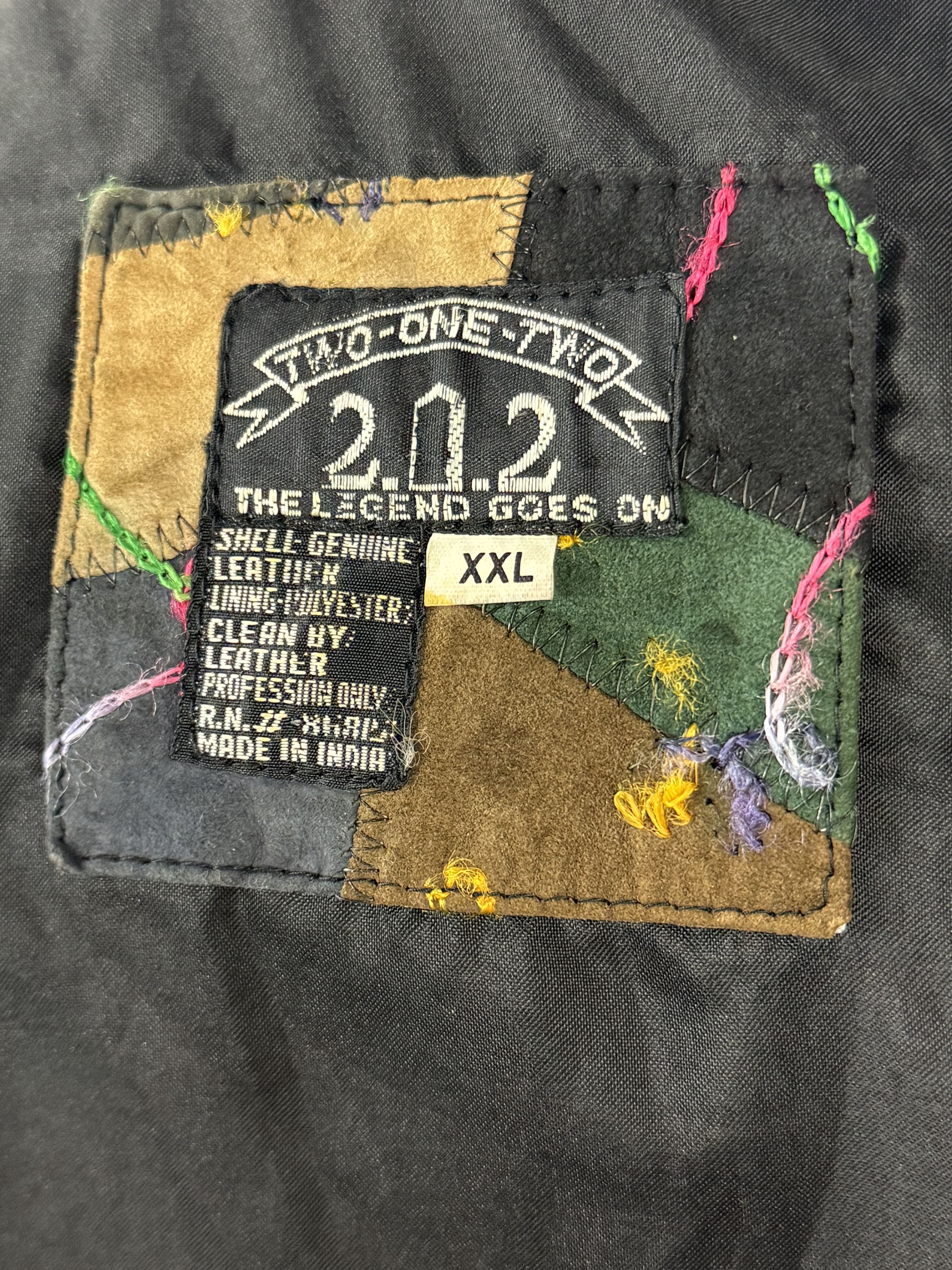 Vintage VTG 90s Two-One-Two (212) Leather Suede Patchwork Vest Size XXL / US 16-18 / IT 52-54 - 6 Thumbnail