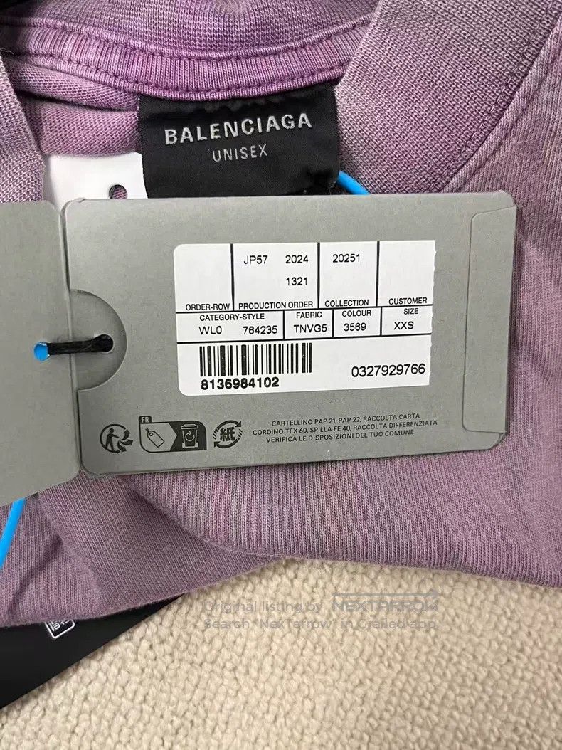Balenciaga Balenciaga Solid color letter round neck T-shirt, regular Size US XXS / EU 40 - 3 Thumbnail