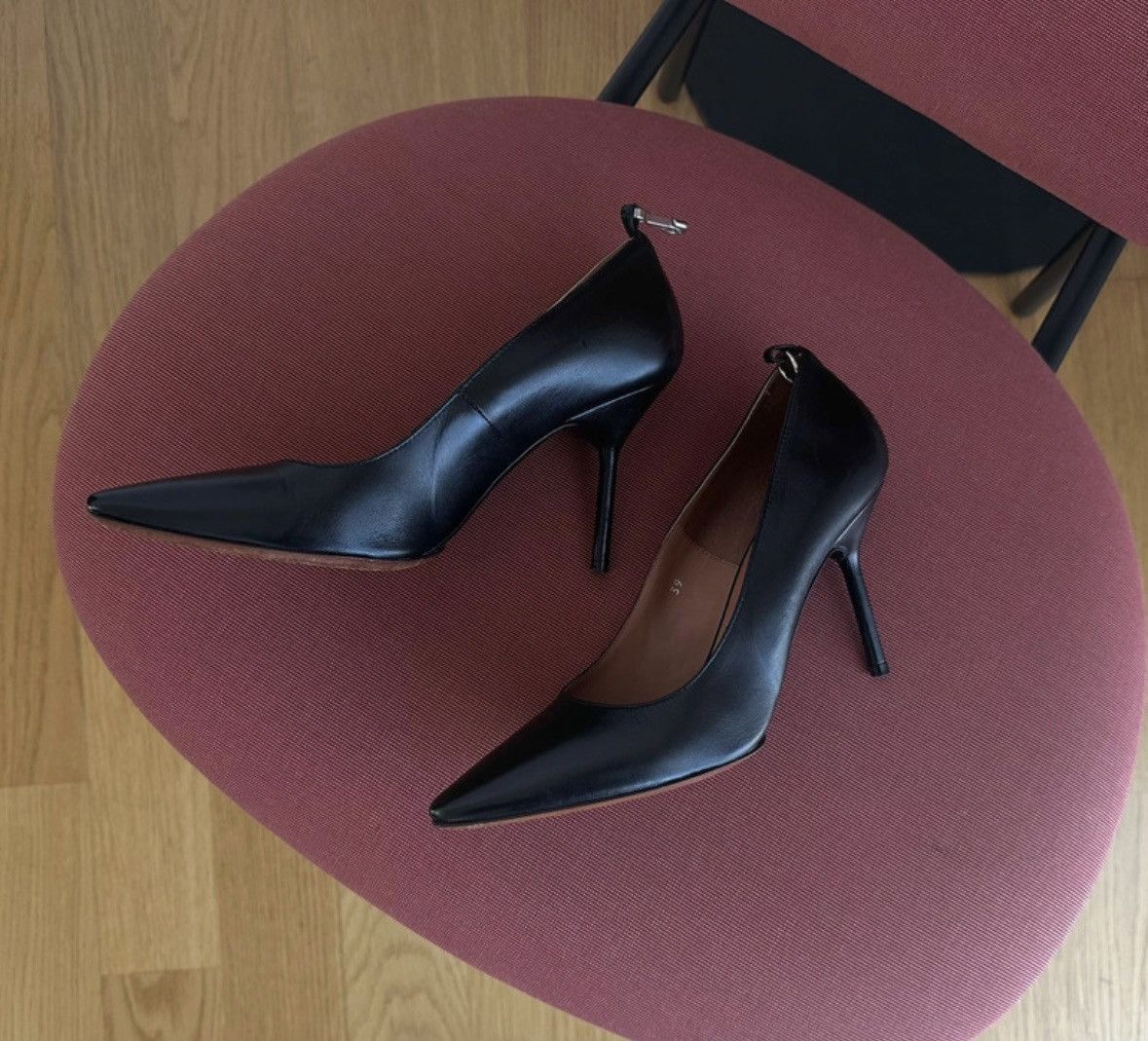 Black Leather Vetements High Heel Shoes, Women's (Size 9)