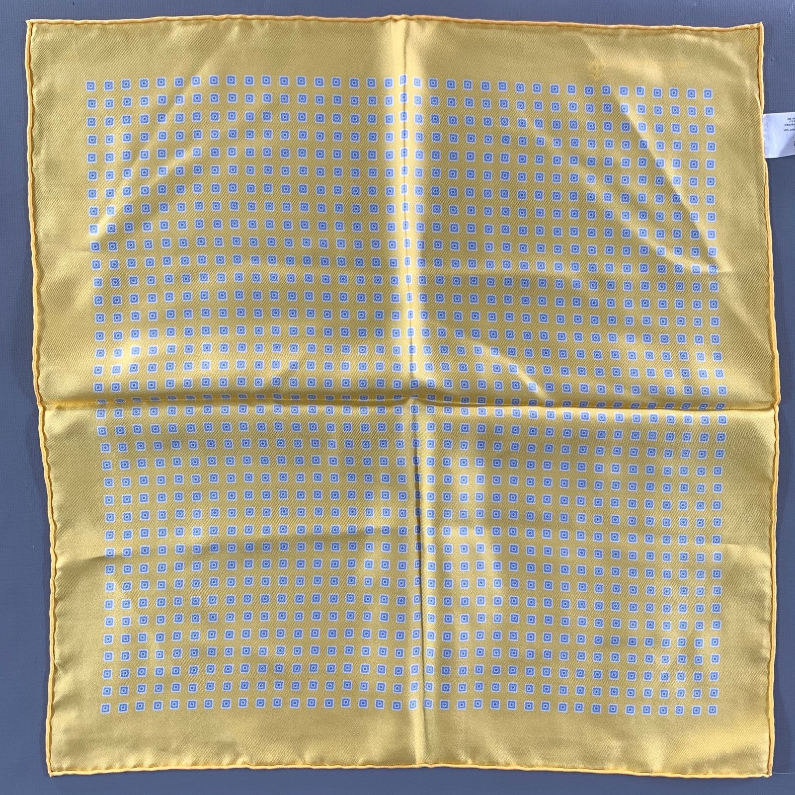 Brooks Brothers BROOKS BROTHERS Yellow Blue Geometric Silk Pocket Square Size ONE SIZE - 3 Thumbnail