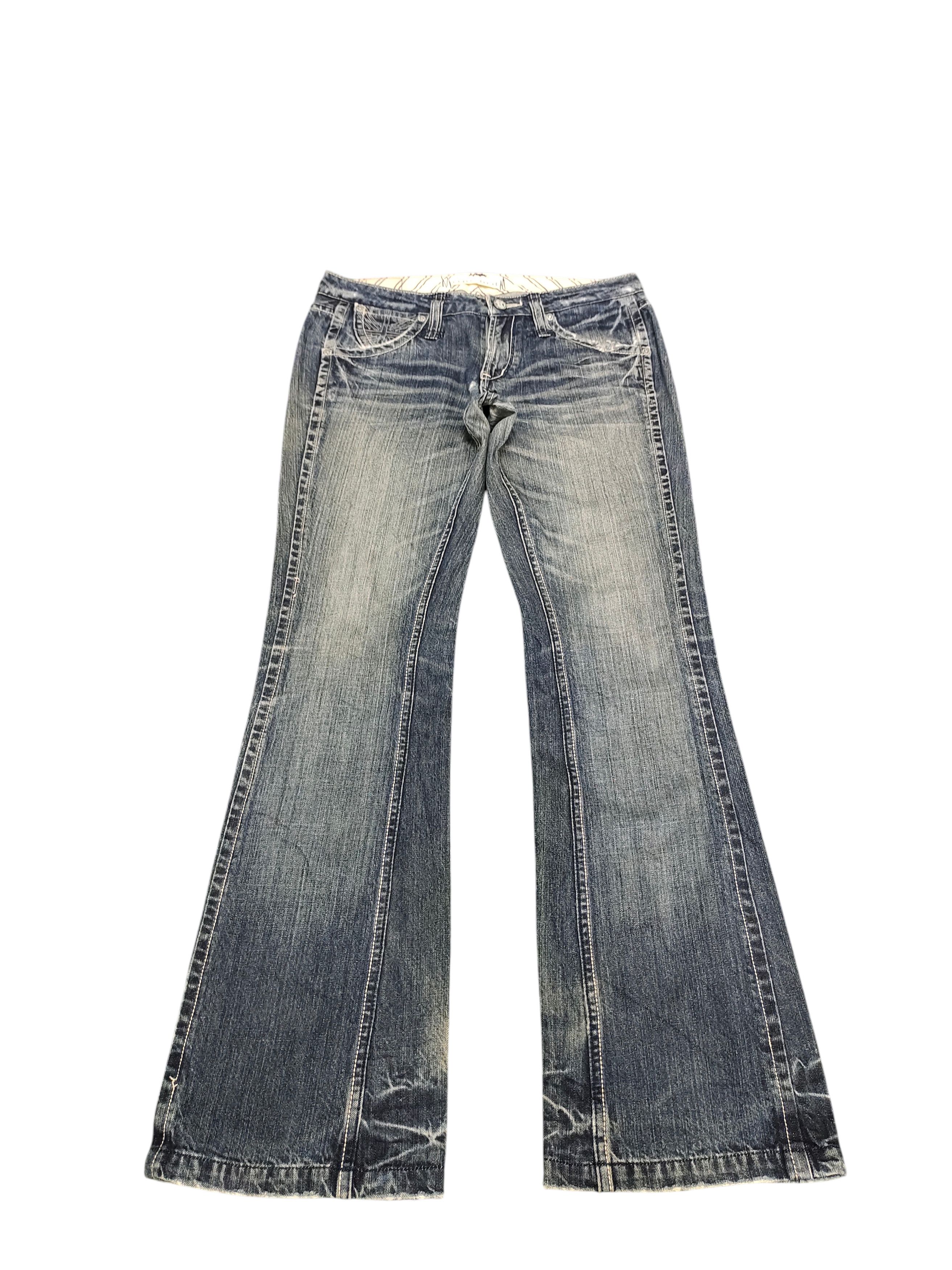 Le Grande Bleu (L.G.B.) Flare Jeans True Brit Embroidered Denim Bootcut Low Rise Size US 30 / EU 46 - 8 Thumbnail