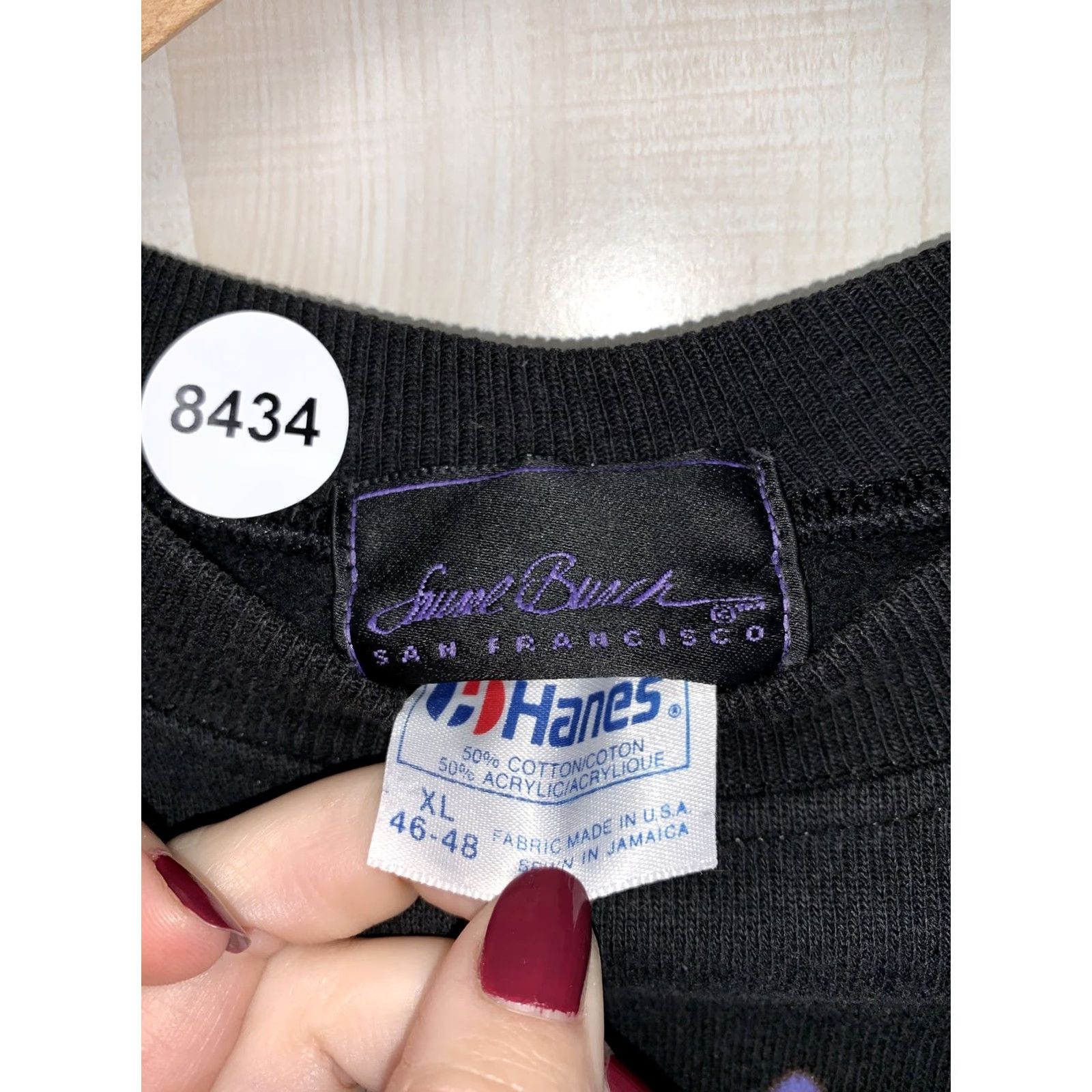 Hanes VINTAGE The Art of Being Human Womens Sweatshirt XL Black 90s Hanes Size XL / US 12-14 / IT 48-50 - 4 Thumbnail