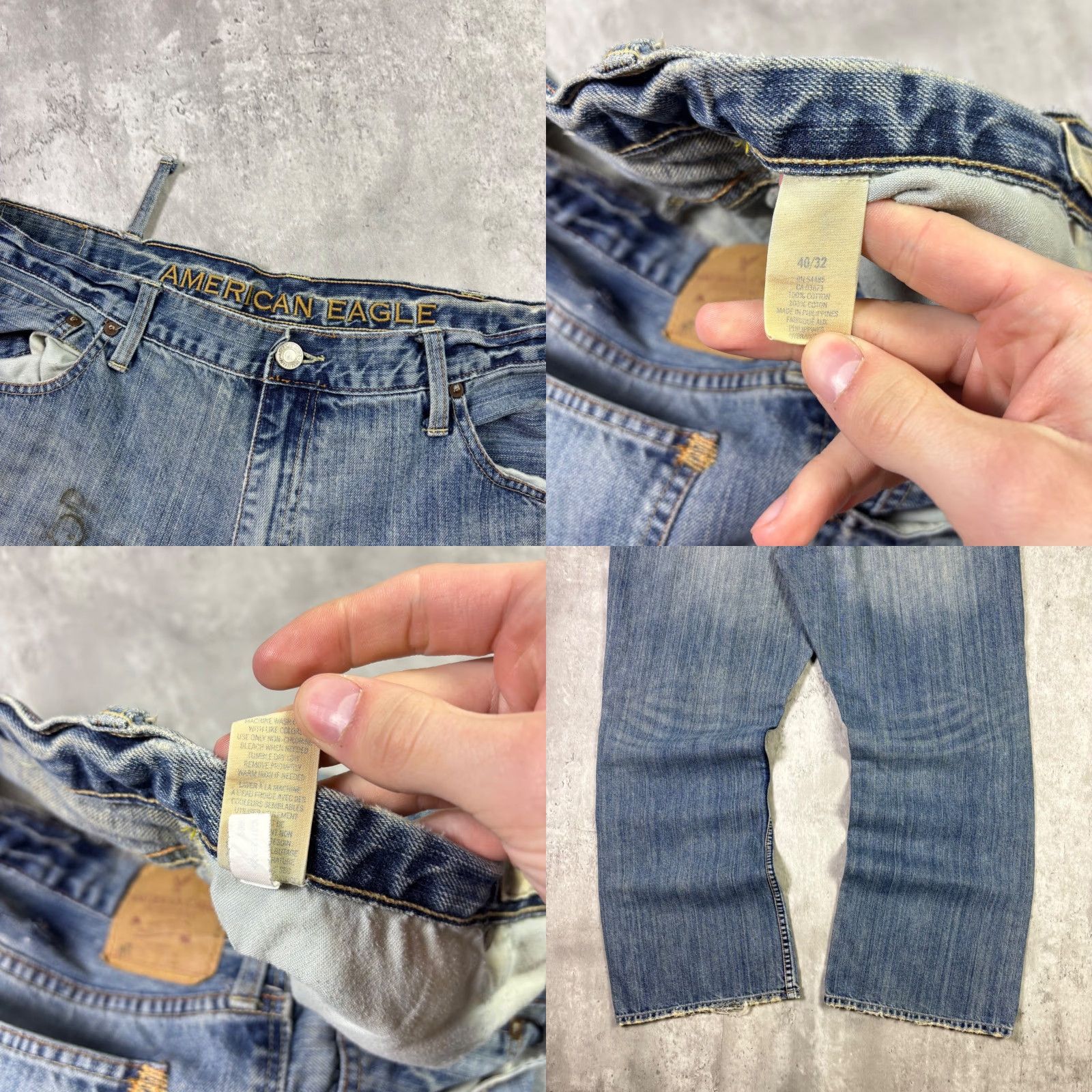 American Eagle Outfitters American Eagle Mens Relaxed Straight Leg Jeans Blue Medium Wash Denim 38x32 Size US 38 / EU 54 - 8 Thumbnail