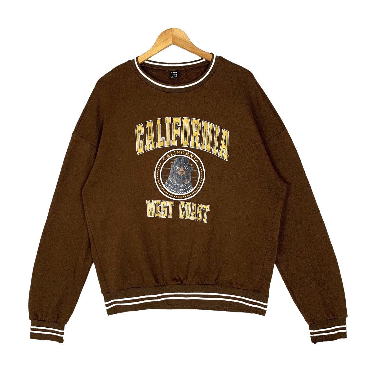 image of Vintage Shein Carlifonia West Coast Sweatshirt in Brown, Men's (Size Medium)