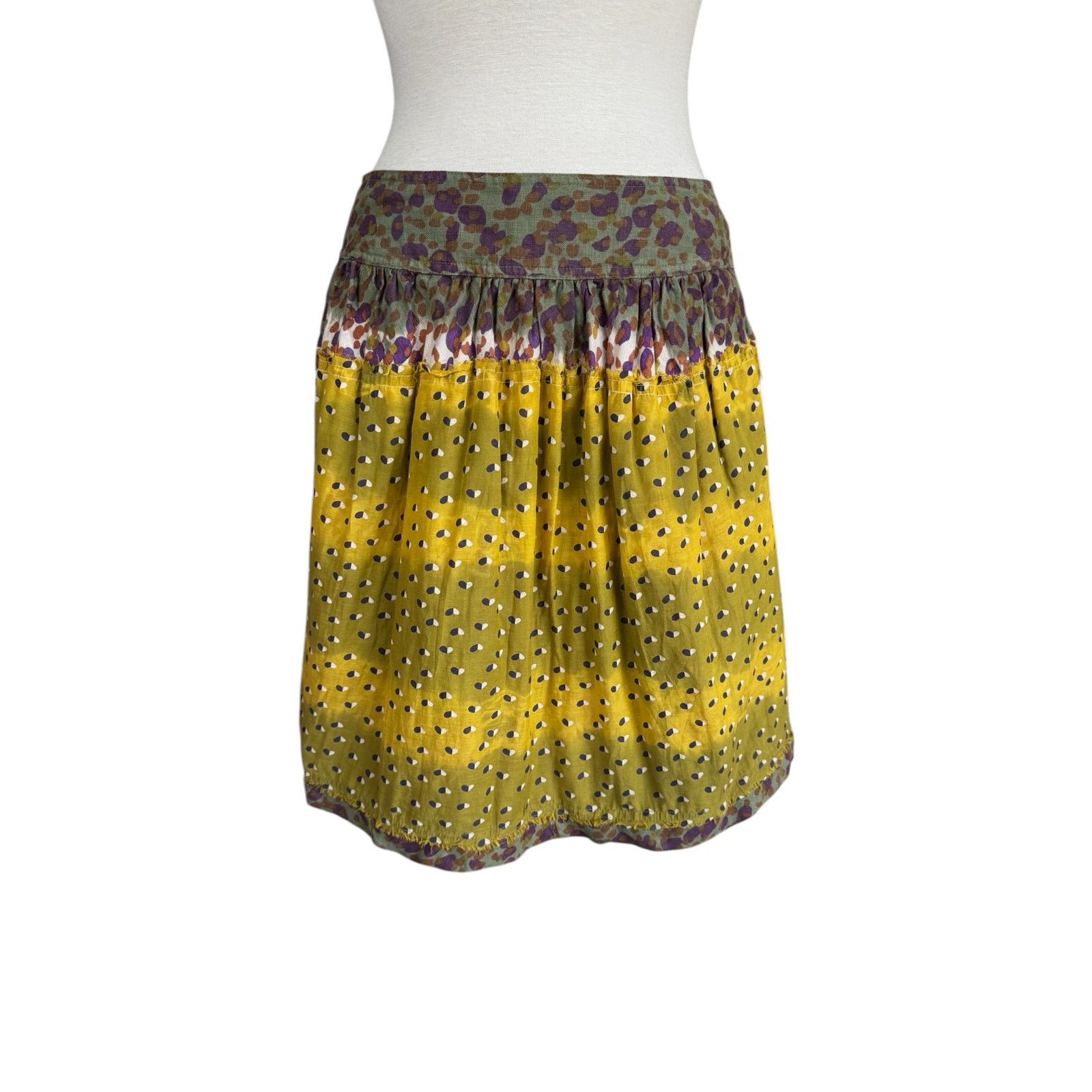 Gregory GREGORY PARKINSON Multicolor Linen Batik Patchwork Skirt 10 Size 32" / US 10 / IT 46 - 1 Thumbnail