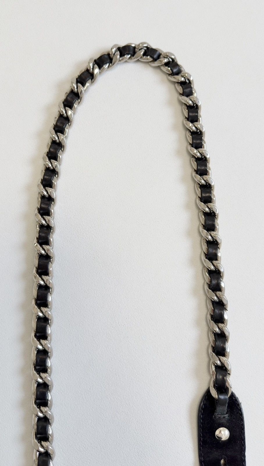 Miu Miu Early 2000s Black Suede Metal Chain Belt Size ONE SIZE - 12 Thumbnail