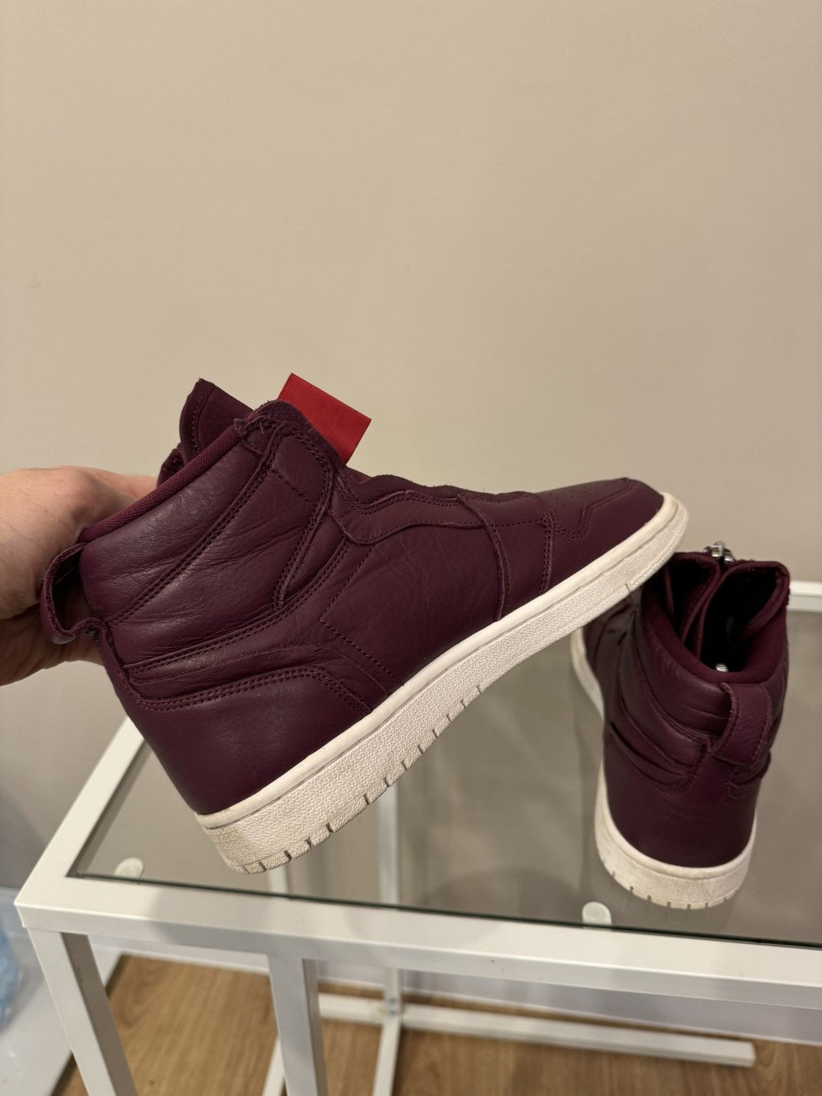 Nike Jordan 1 Retro High Zip Bordeaux Women's sneakers buty shoes Size US 7 / IT 37 - 7 Thumbnail