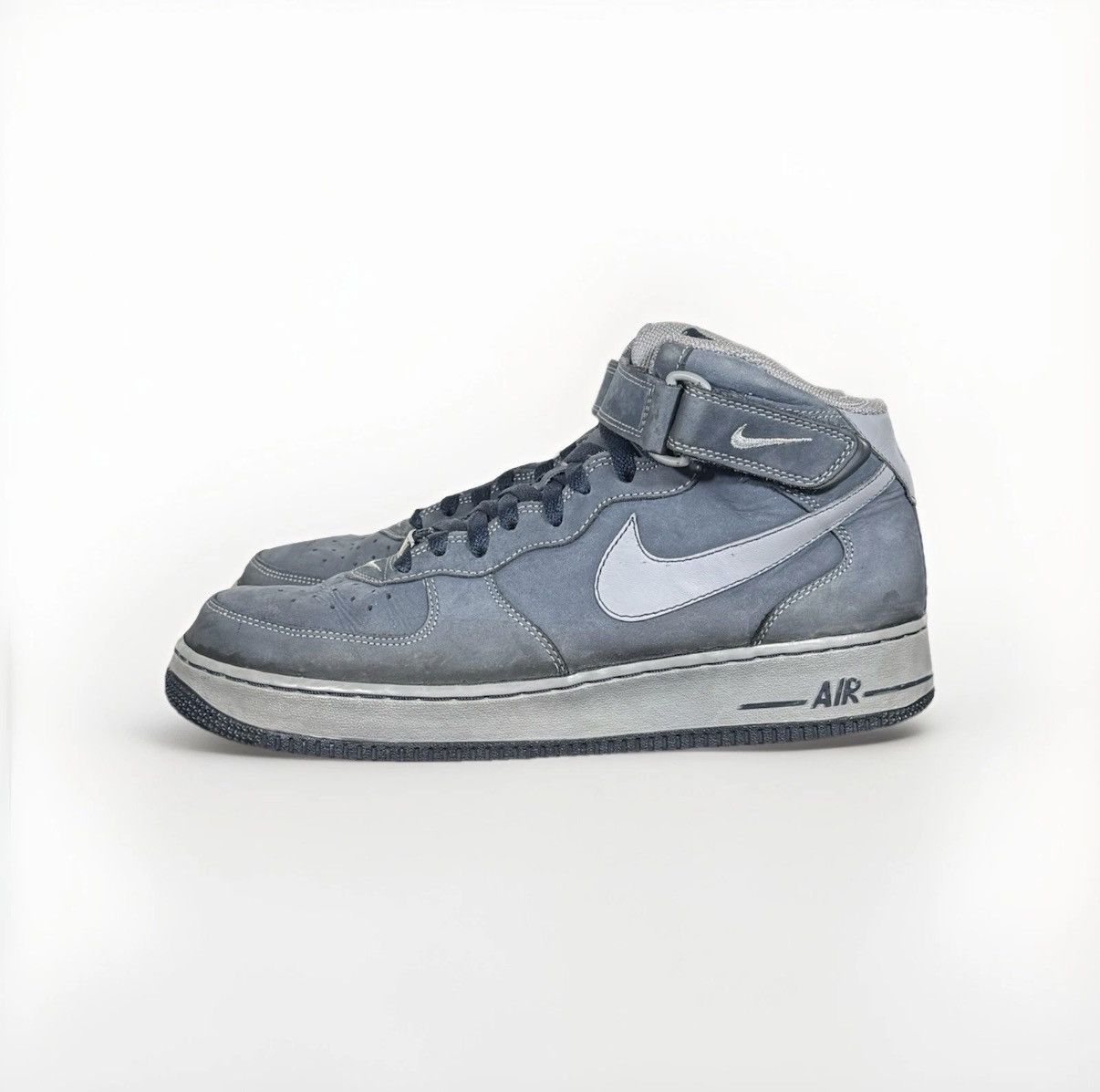 Nike Nike Air Force 1 Mid Denim Blue Suede 2005 size 11.5 Size US 11.5 / EU 44-45 - 4 Thumbnail