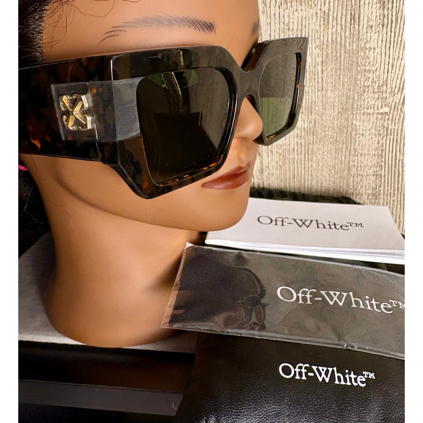 Off-White NEW Off-White Unisex Sunglasses - Dover, Havana Green. Size ONE SIZE - 3 Thumbnail
