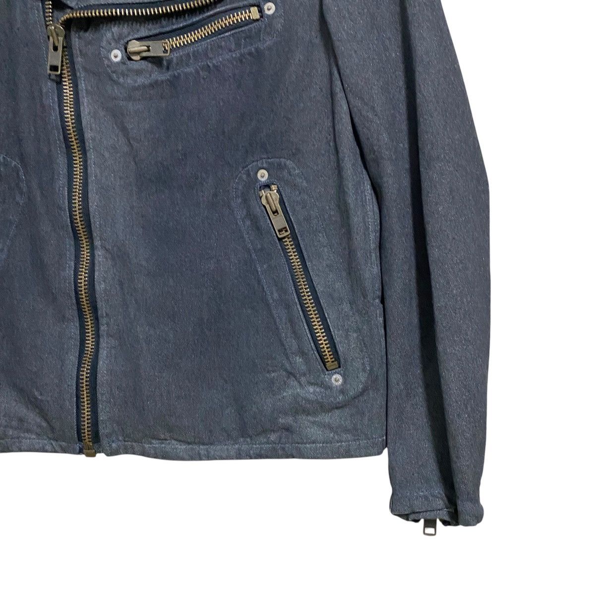 Le Grande Bleu (L.G.B.) Maniac Works Black Waxed Denim Biker Jacket Size US M / EU 48-50 / 2 - 5 Thumbnail