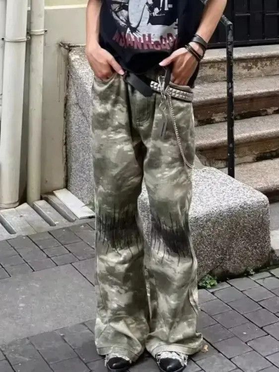 Japanese Brand Retro loose camouflage micro flared jeans Size US 30 / EU 46 - 1 Thumbnail