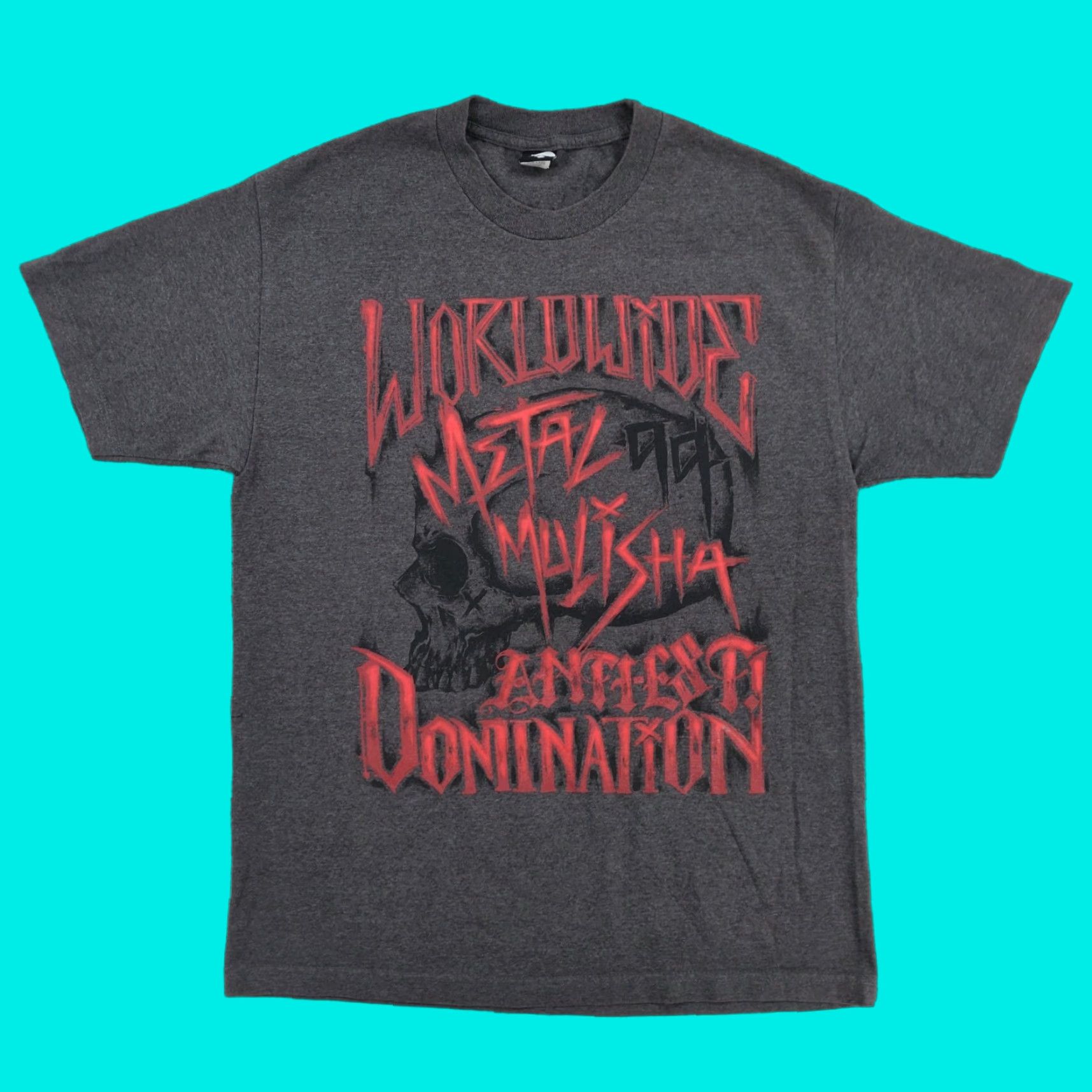 Metal Mulisha VINTAGE Metal Mulisha Shirt Men L Gray Skull Helmet Graphic Print Streetwear Size US L / EU 52-54 / 3 - 1 Thumbnail