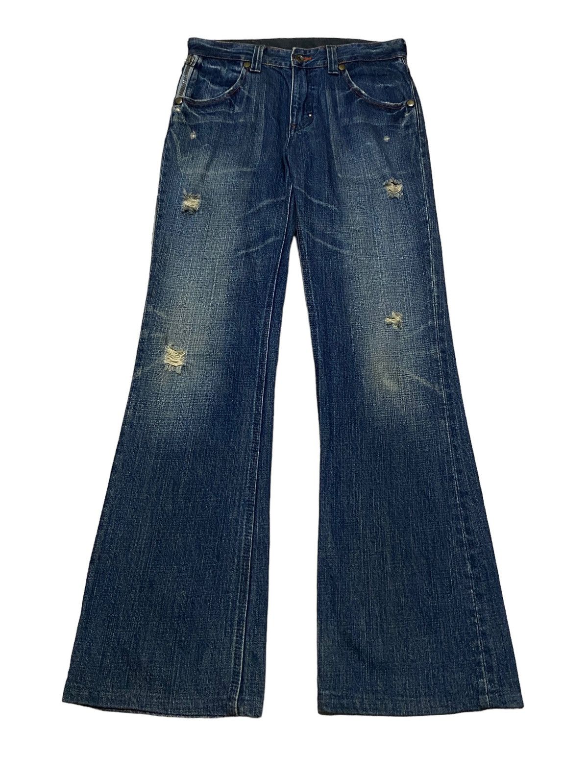 14th Addiction × If Six Was Nine × Japanese Brand Rare Design Vintage Denim Craft Flared Jeans 2000s Size US 29 - 1 Thumbnail