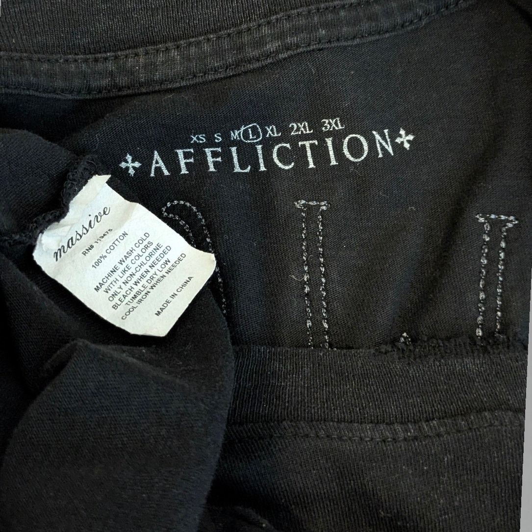 Affliction AFFLICTION Live Fast Black Leather Skull Fleur de Lis Men L Size US L / EU 52-54 / 3 - 7 Thumbnail