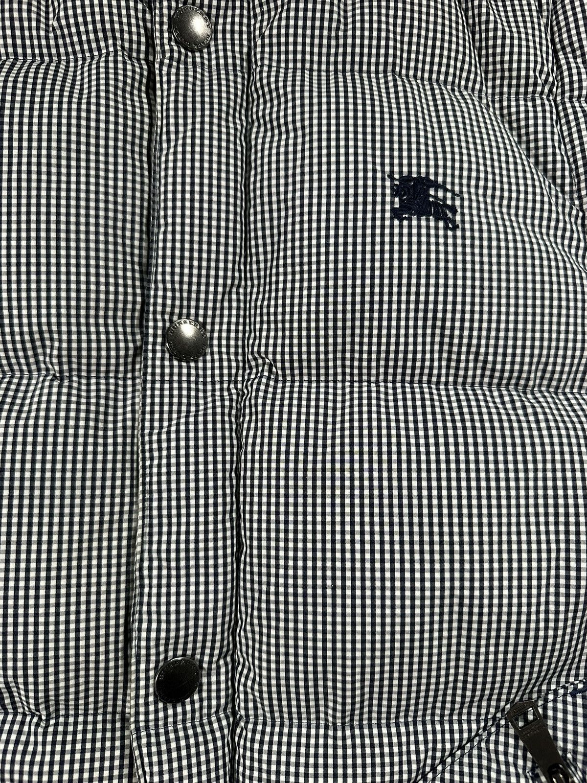 Burberry 00’s Burberry Gingham Check Fur Hood Down Puffer Jacket Size US L / EU 52-54 / 3 - 5 Thumbnail