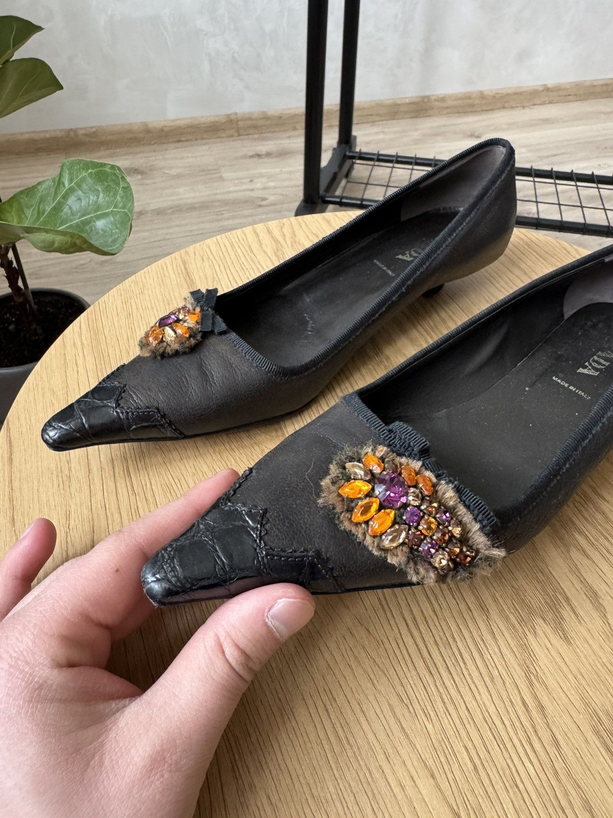 Prada Vintage Y2K Prada Leather Kitten Heels Size US 7.5 / IT 37.5 - 3 Thumbnail