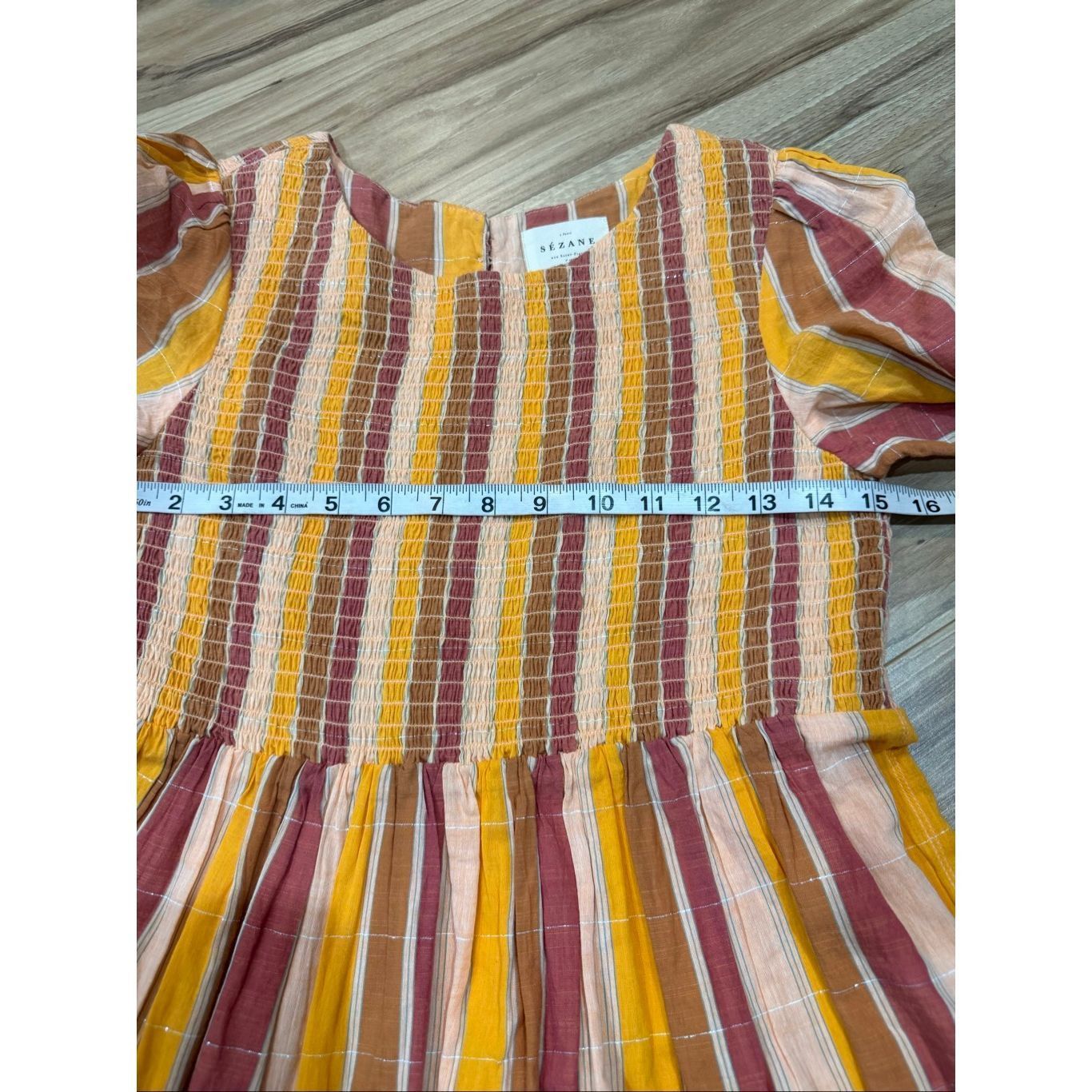 Sezane Sézane Magda dress cotton blend smocked bodice sz 38 Size S / US 4 / IT 40 - 7 Thumbnail