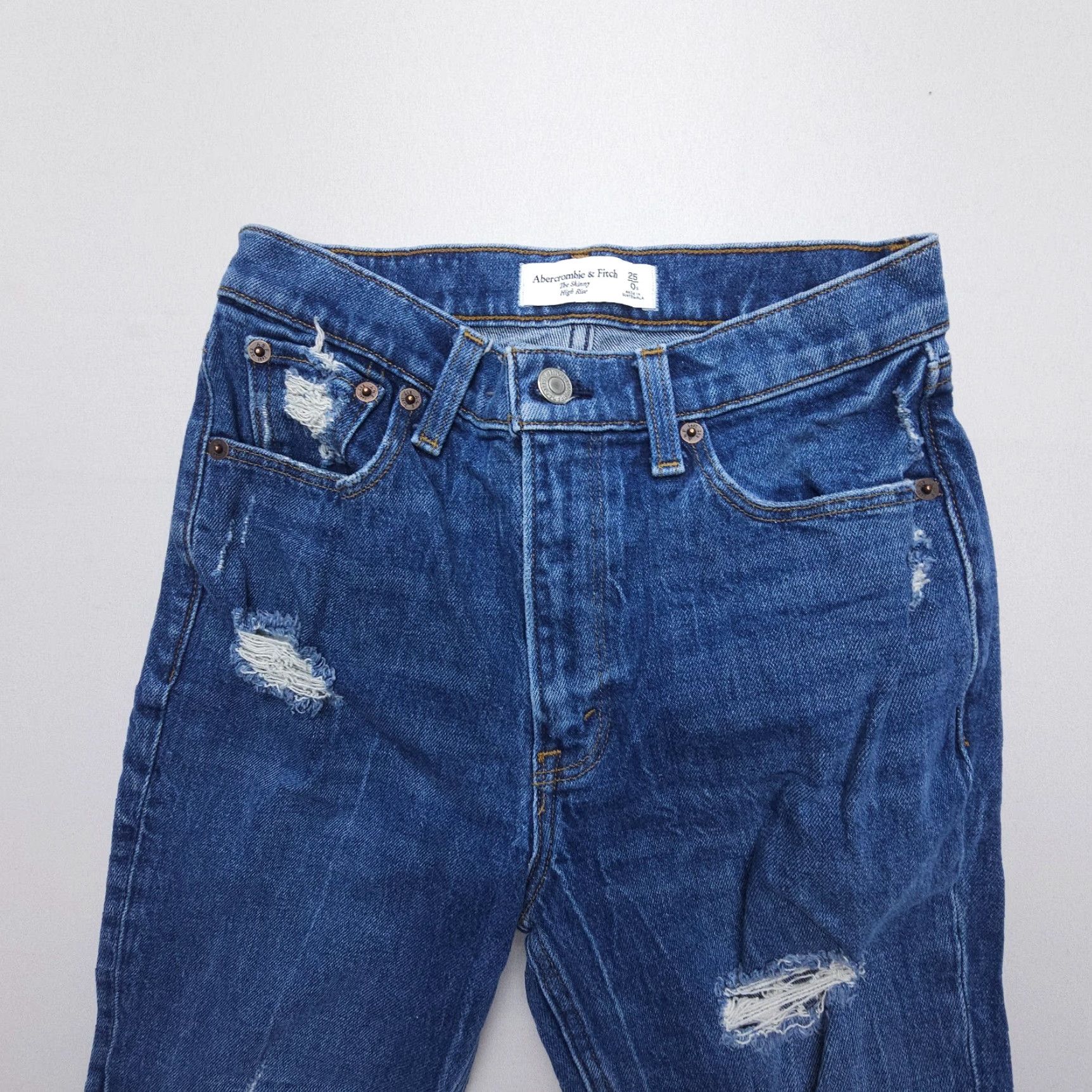 Abercrombie & Fitch VINTAGE Abercrombie & Fitch Jeans Shap Skinny High Rise 0 (25) Denim Distressed 90s Womens Size 25" / US 0 / IT 36 - 5 Thumbnail