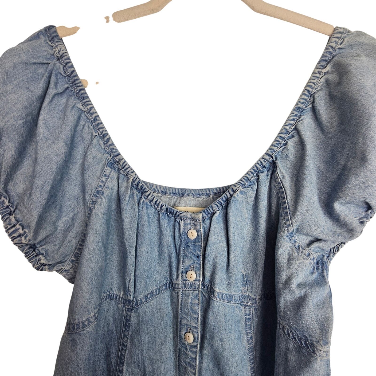 Madewell Madewell Womens Margie Denim Babydoll Dress Sz 8 Mini Preppy Size M / US 6-8 / IT 42-44 - 3 Thumbnail